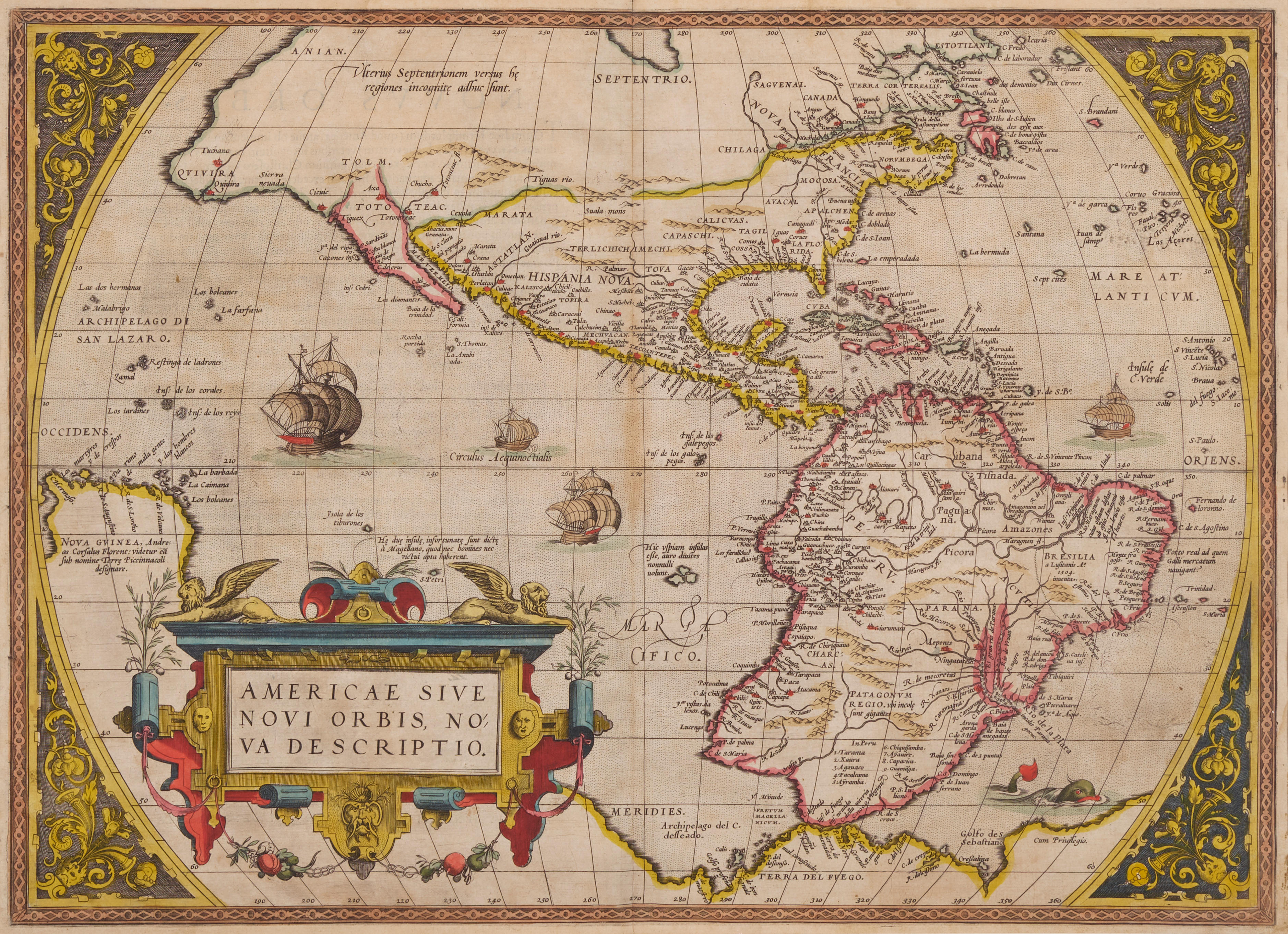 Appraisal: ORTELIUS ABRAHAM - Americae sive novi orbis nova descriptio Antwerp