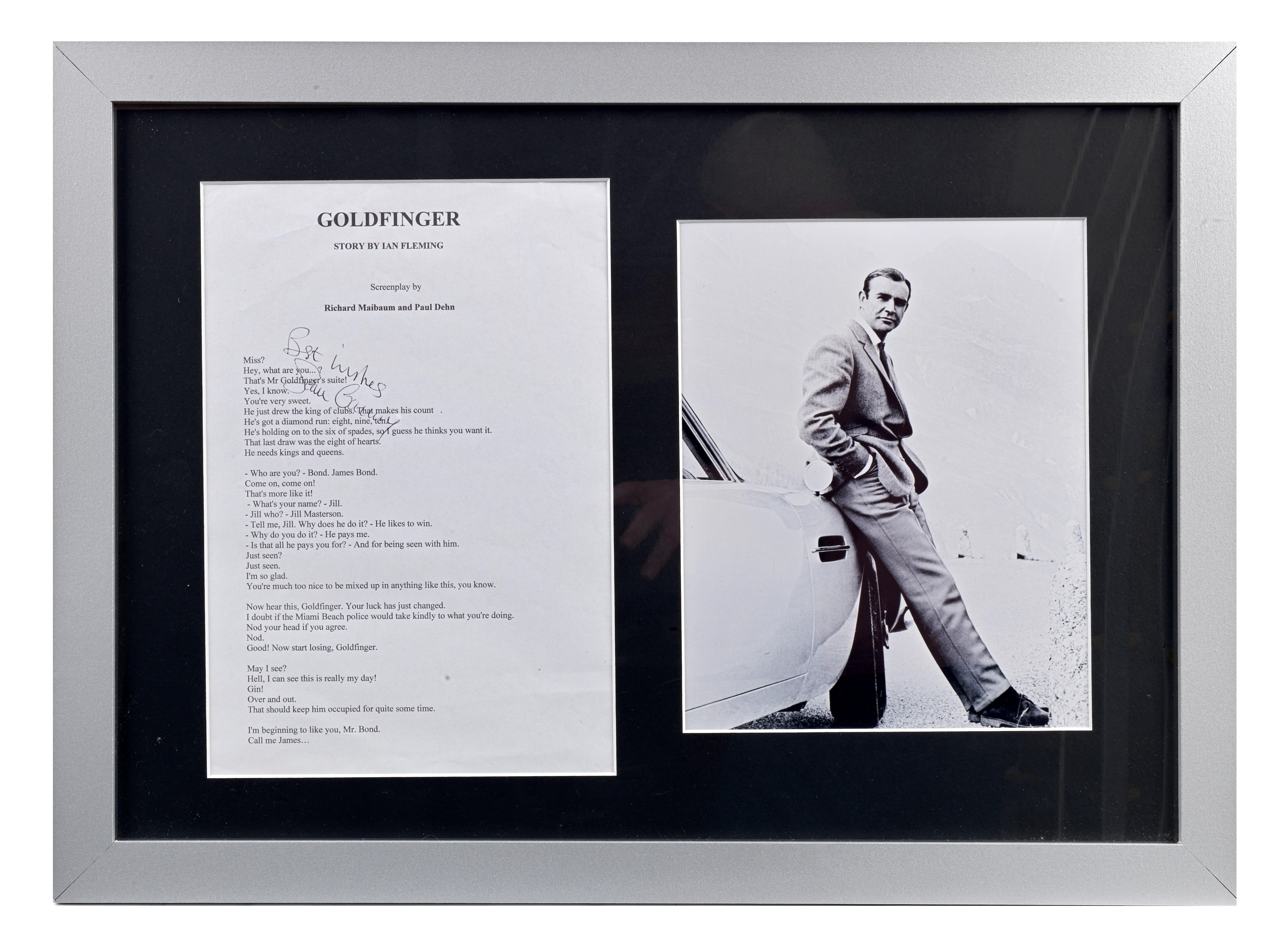 Appraisal: A JAMES BOND 'GOLDFINGER' SCRIPT SIGNED BY SEAN CONNERY signed