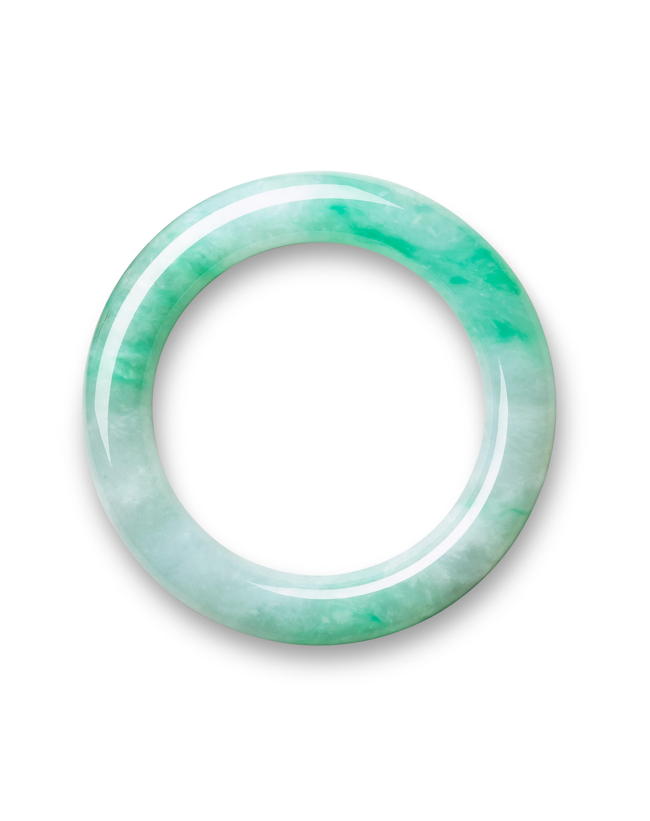 Appraisal: JADEITE BANGLE Certificate HKJSL jadeite natural type A SJ March