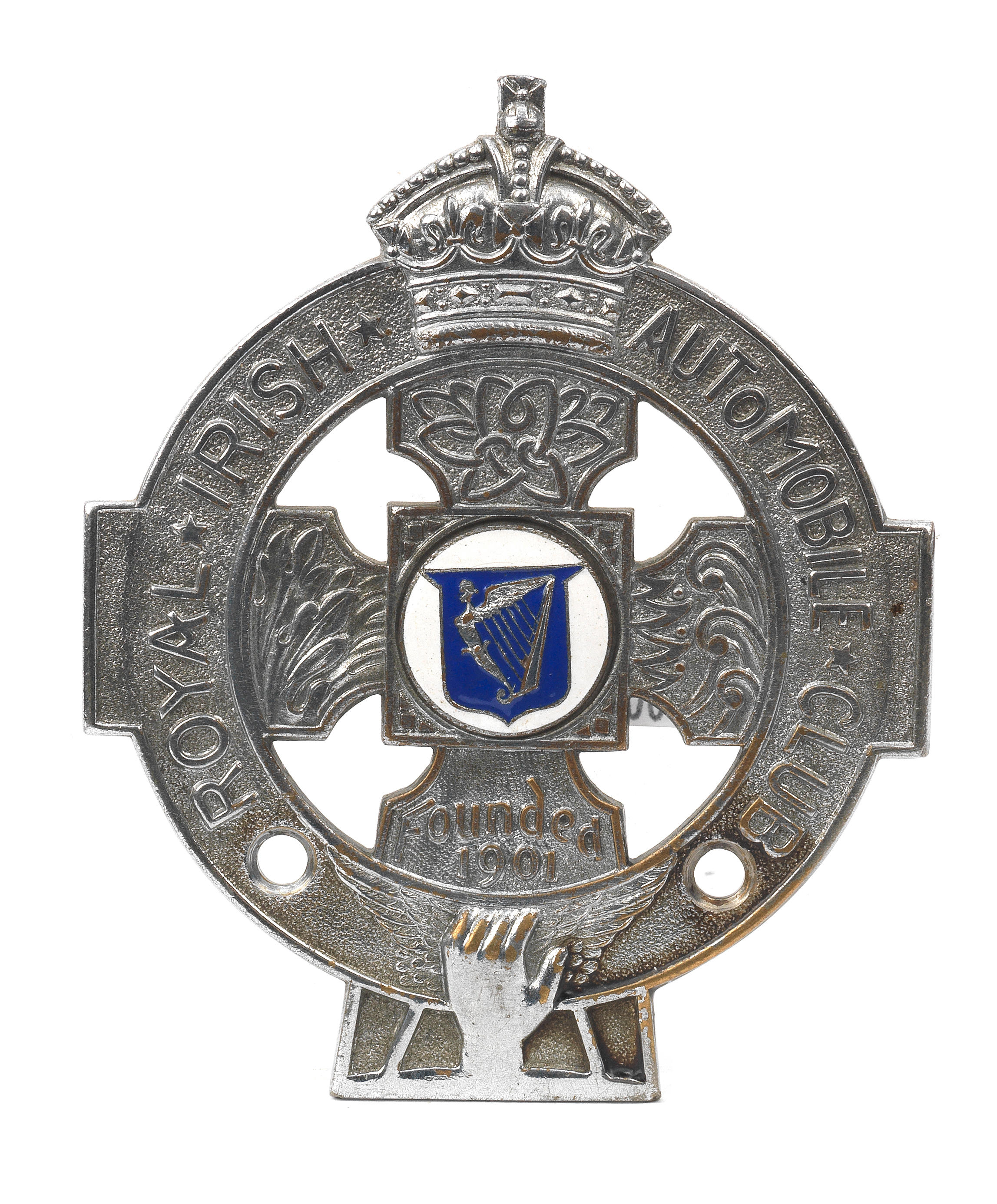 Appraisal: A ROYAL IRISH AUTOMOBILE CLUB MEMBER'S BADGE Type badge produced