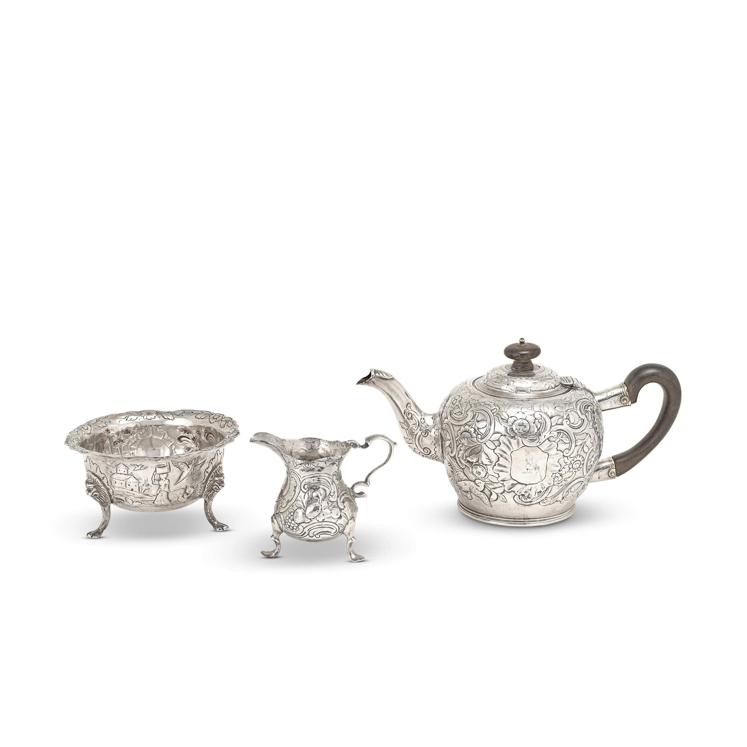 Appraisal: AN TH CENTURY IRISH SILVER TEAPOT John Hamilton Dublin Circular