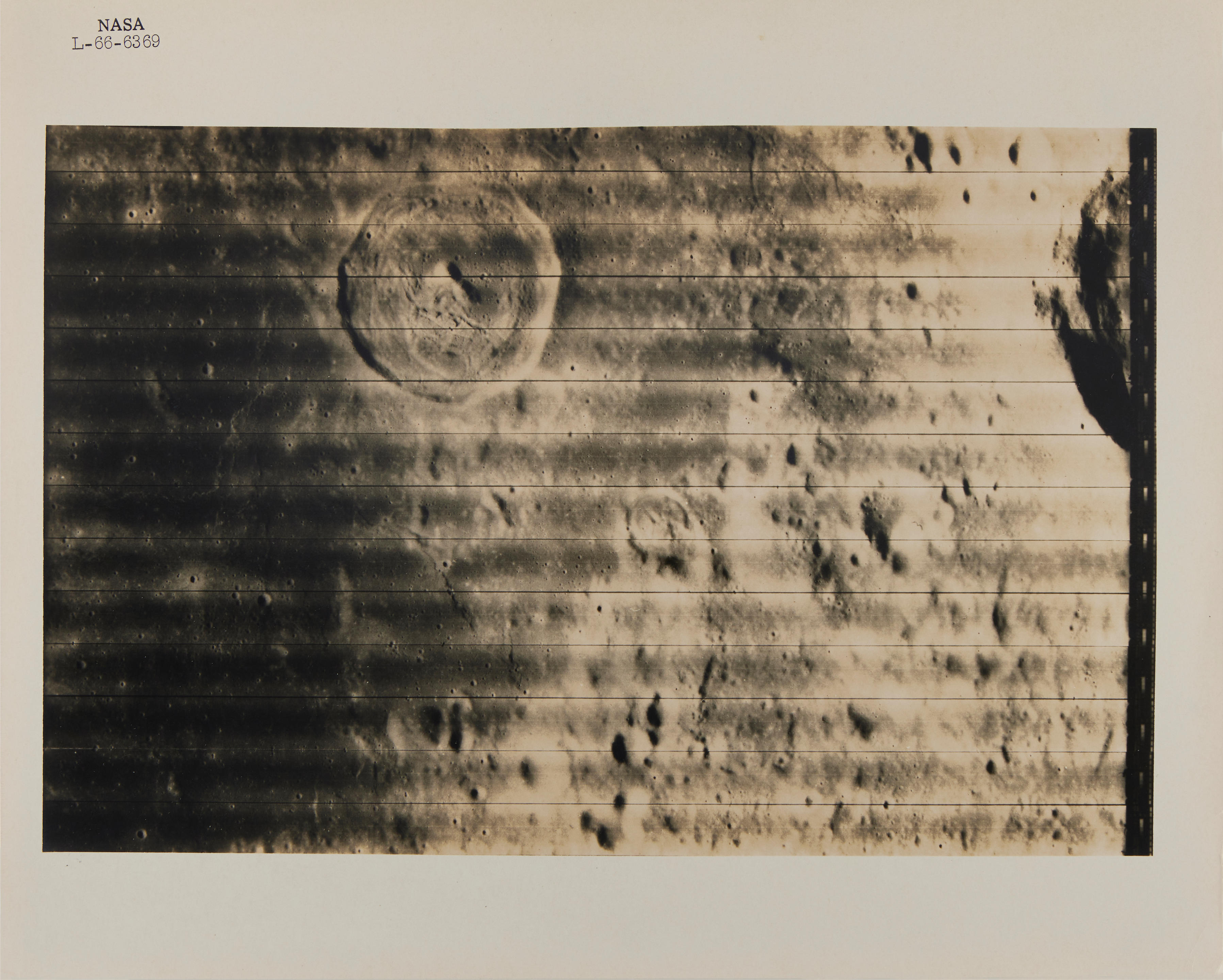 Appraisal: LUNAR ORBITER I FIRST LUNAR ORBITER PHOTOGRAPH RELEASED IN THE