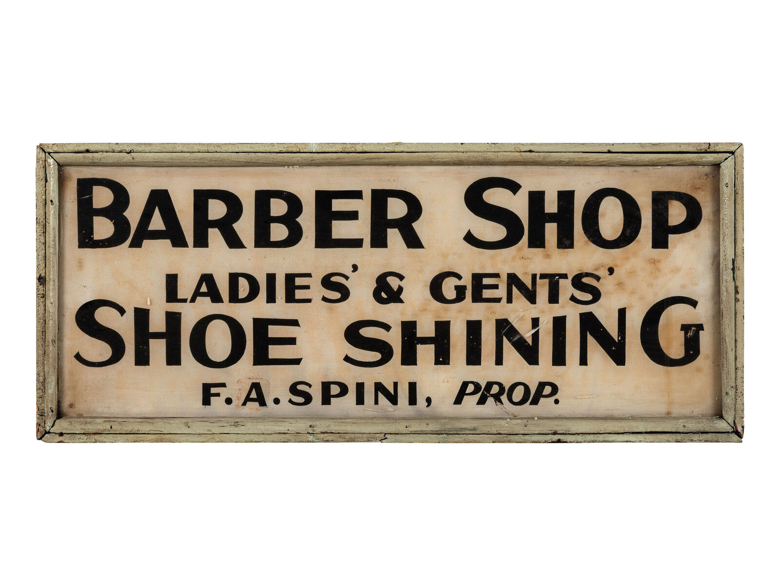 Appraisal: A Barber Shop Advertising Sign th Century on canvas with