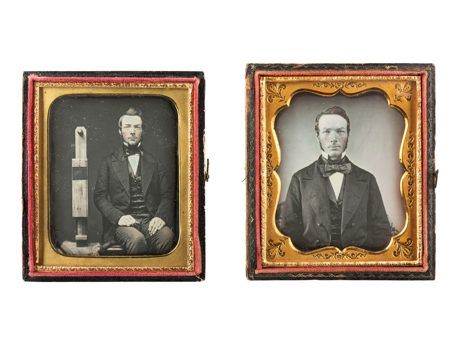 Appraisal: EARLY PHOTOGRAPHY A group of images incl sixth plate daguerreotypes