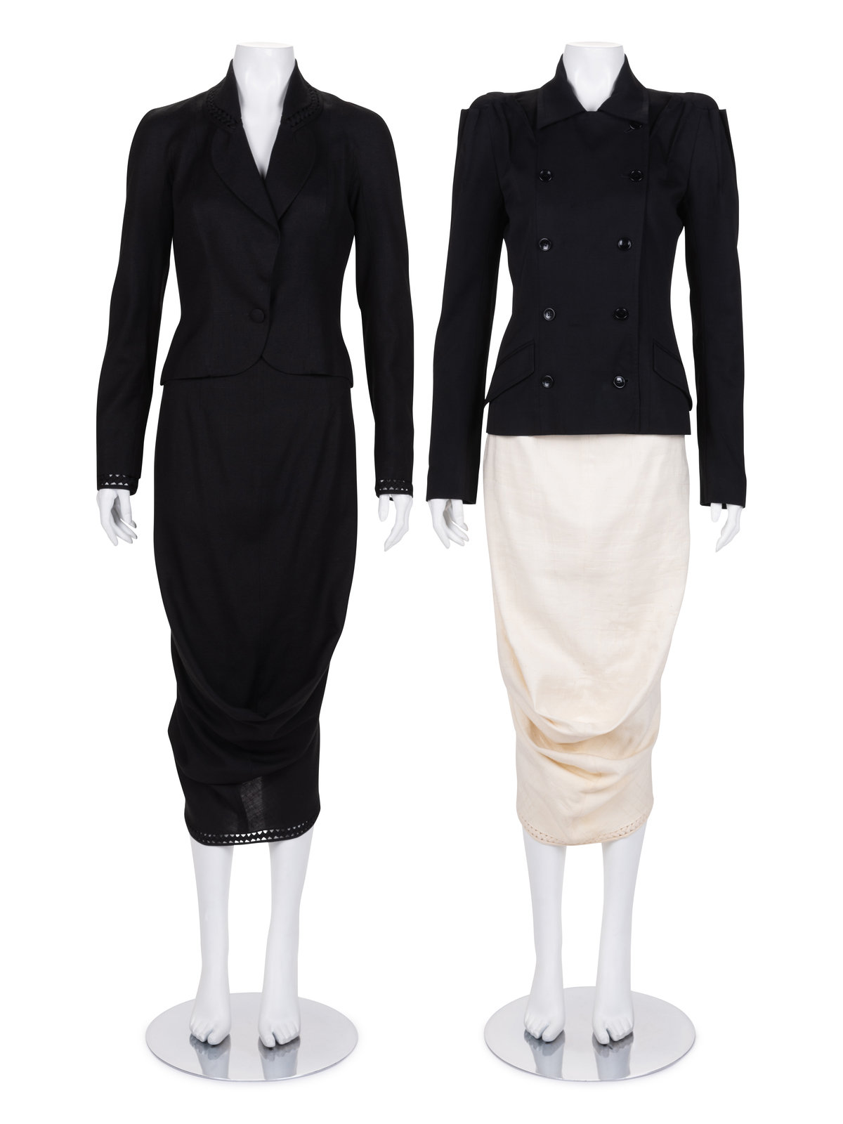 Appraisal: Four John Galliano Pieces One Two-piece Skirt Suit One Jacket