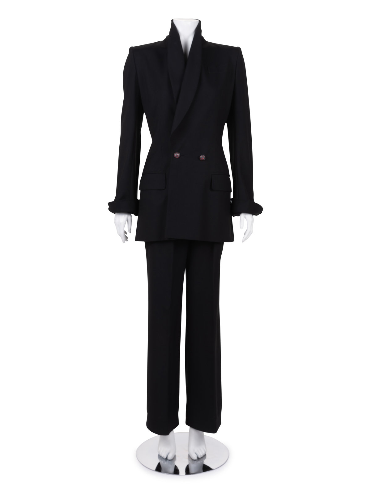 Appraisal: Givenchy Haute Couture Double Breasted Pant Suit Fall Winter This