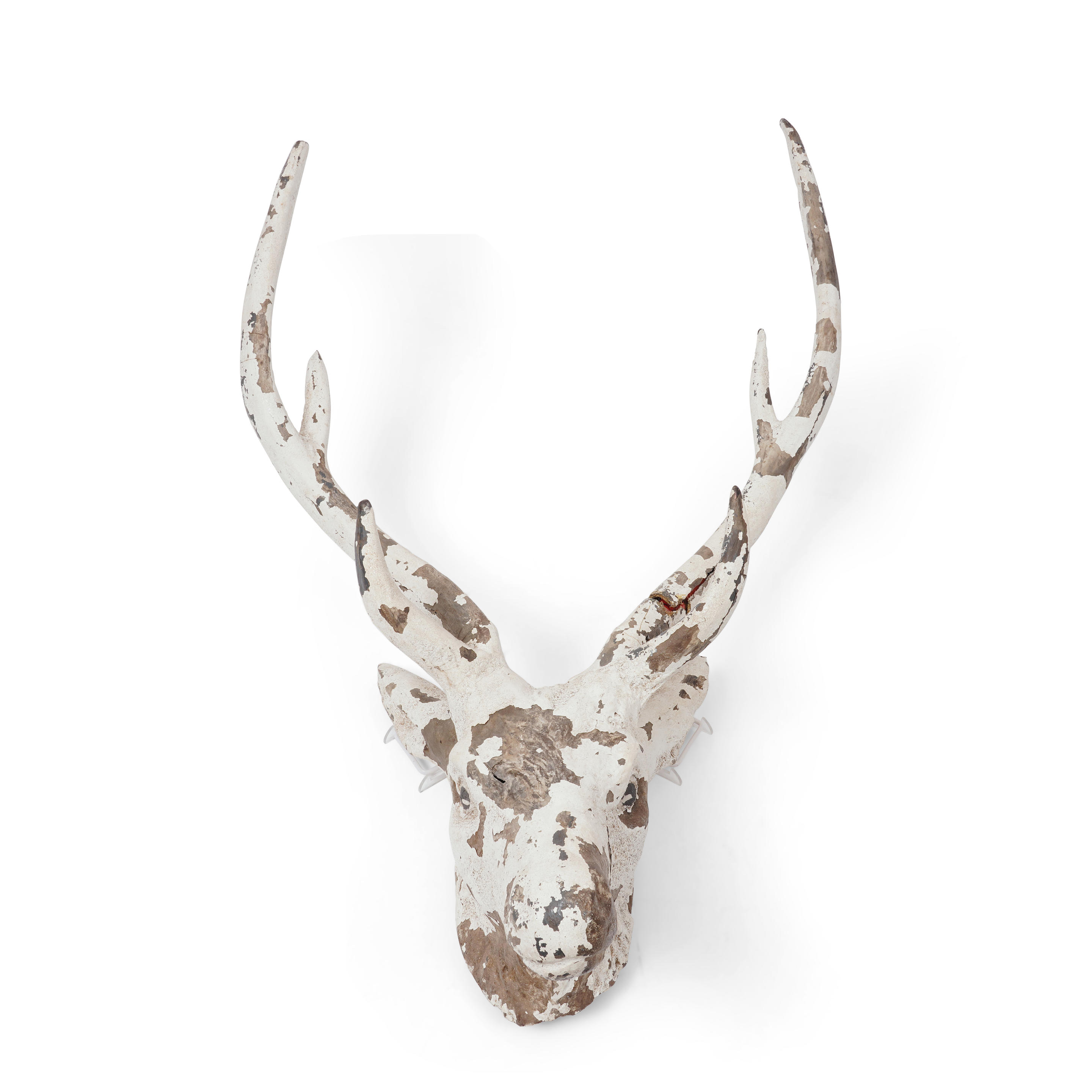 Appraisal: WHITE-PAINTED COMPOSITE DEER HEAD wall mounted ht wd dp in