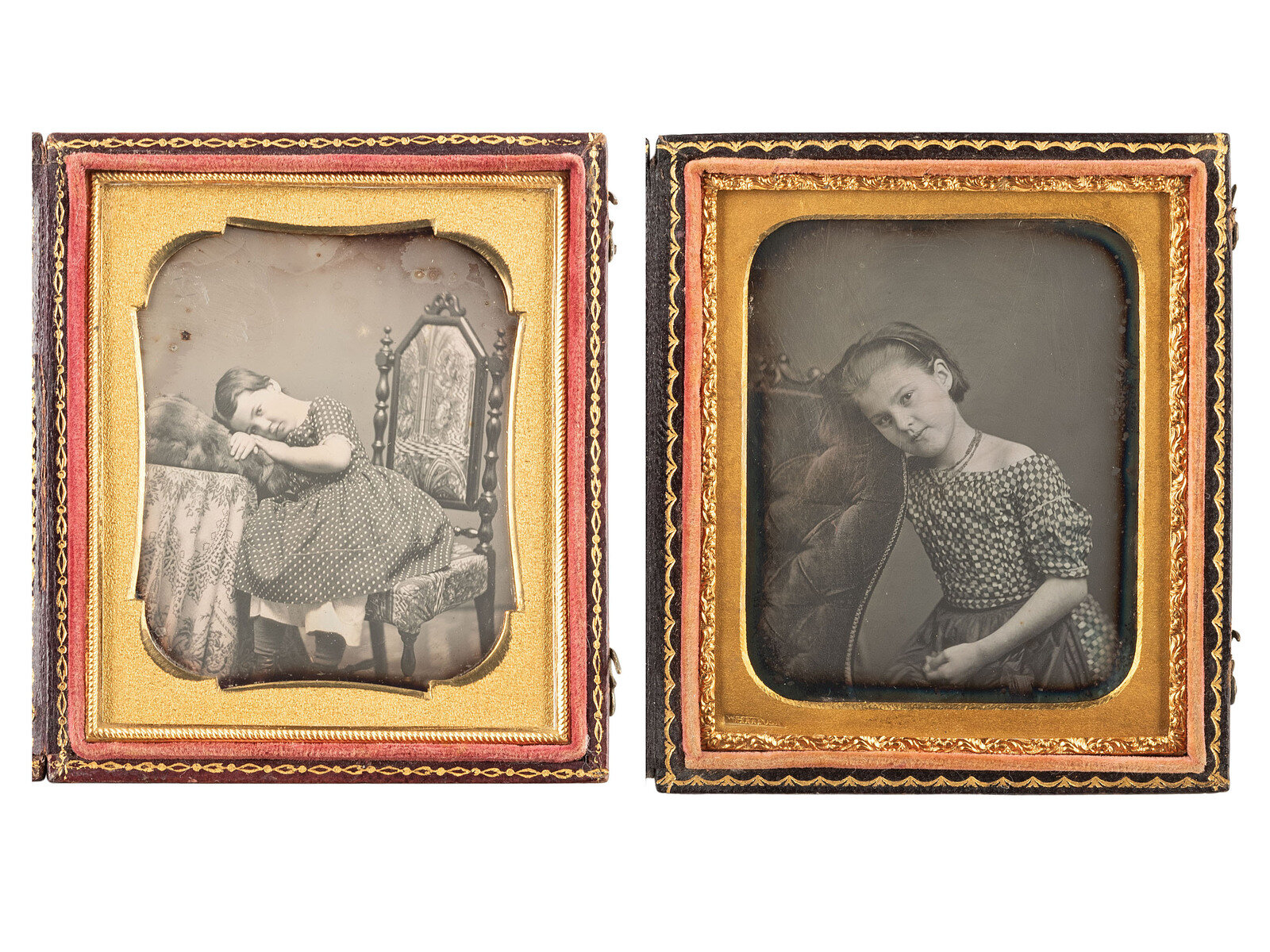 Appraisal: EARLY PHOTOGRAPHY WHITNEY Edward Tompkins A pair of sixth plate