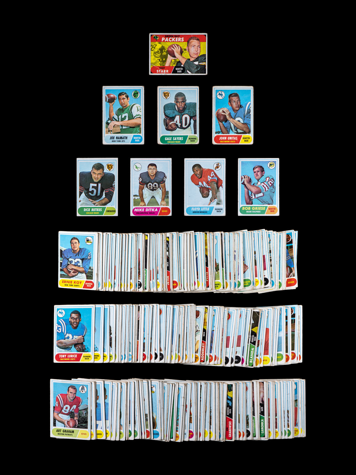 Appraisal: A Partial Set of Topps Football Cards Including Bob Griese