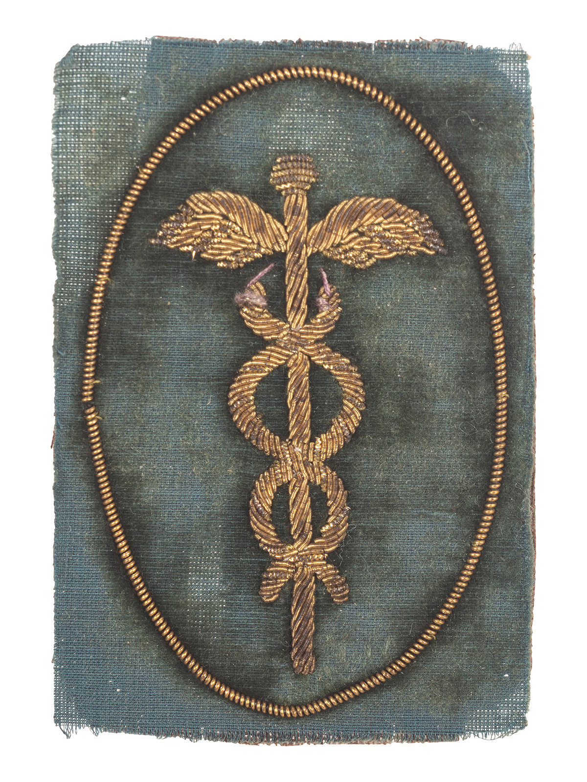 Appraisal: CIVIL WAR Medical insignia featuring gold bullion caduceus Approx x