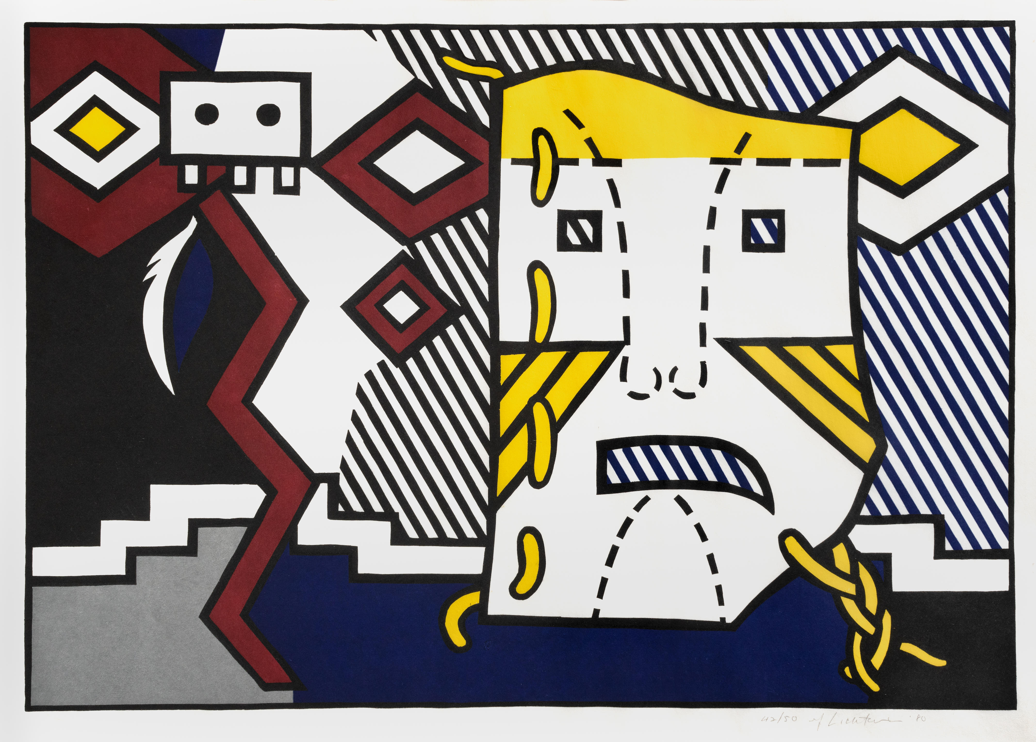 Appraisal: ROY LICHTENSTEIN - American Indian Theme V from American Indian