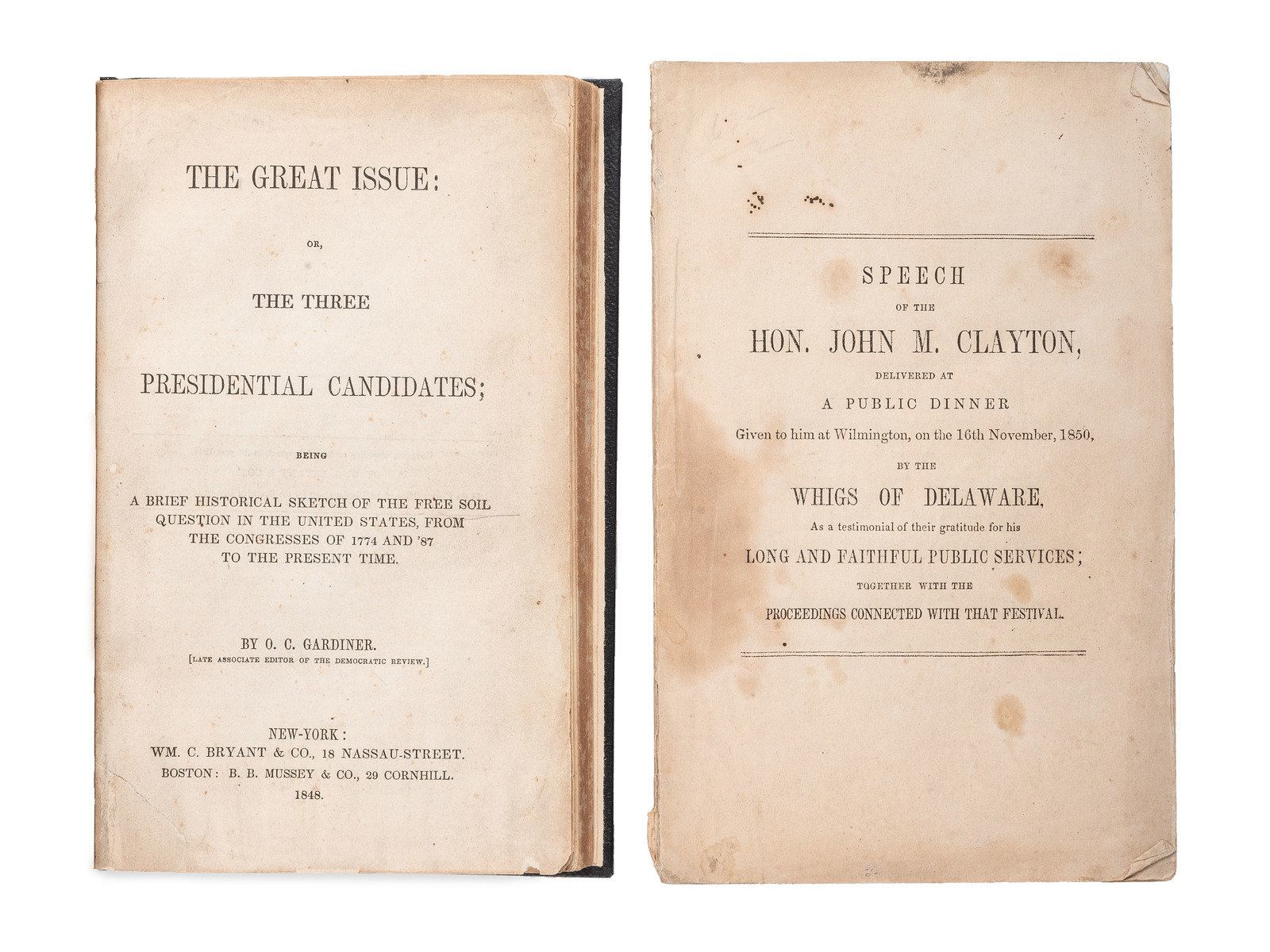 Appraisal: SLAVERY amp ABOLITION -- COMPROMISE OF A pair of pamphlets