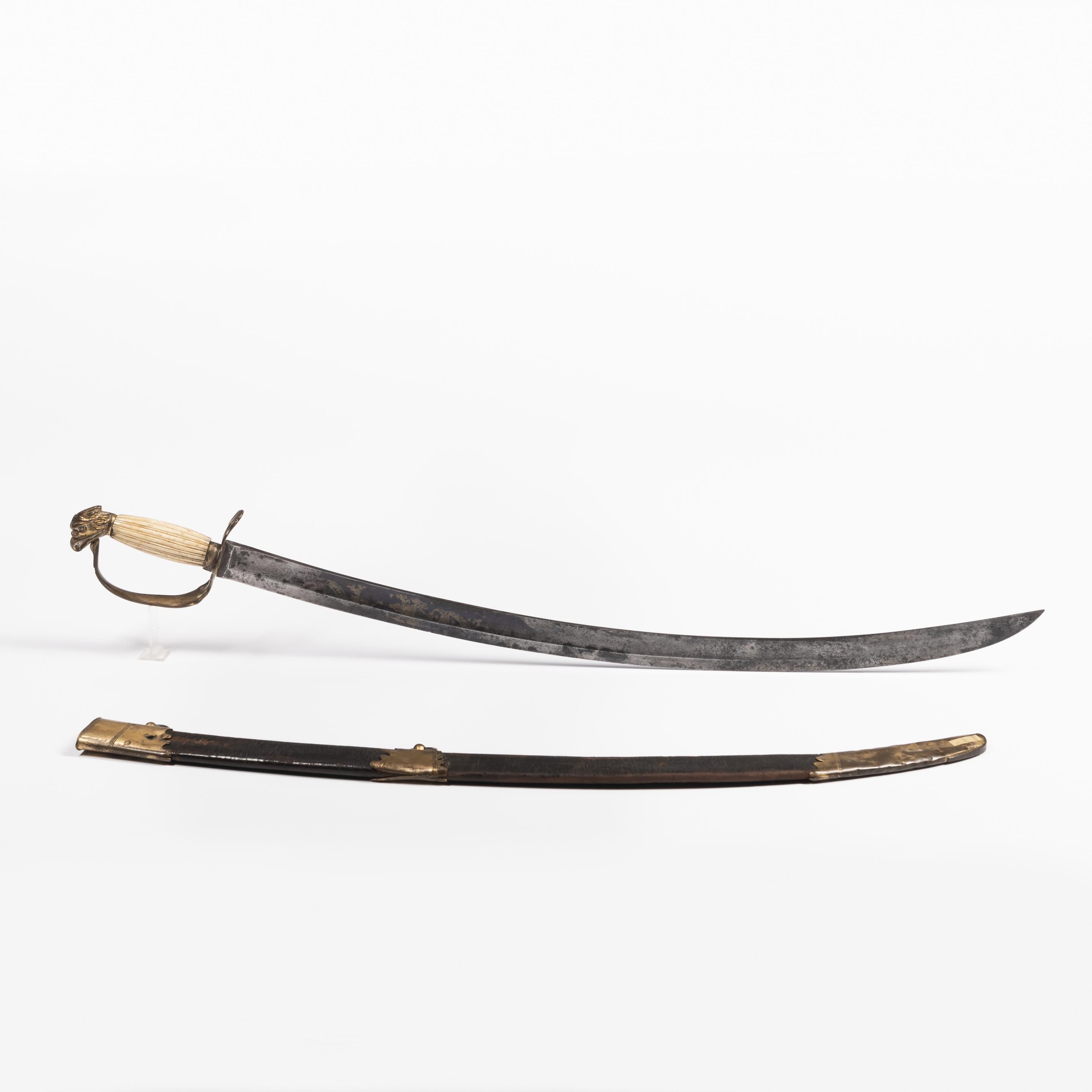 Appraisal: EAGLE POMMEL ARTILLERY OFFICER'S SABER AND SCABBARD CIRCA - Gilt