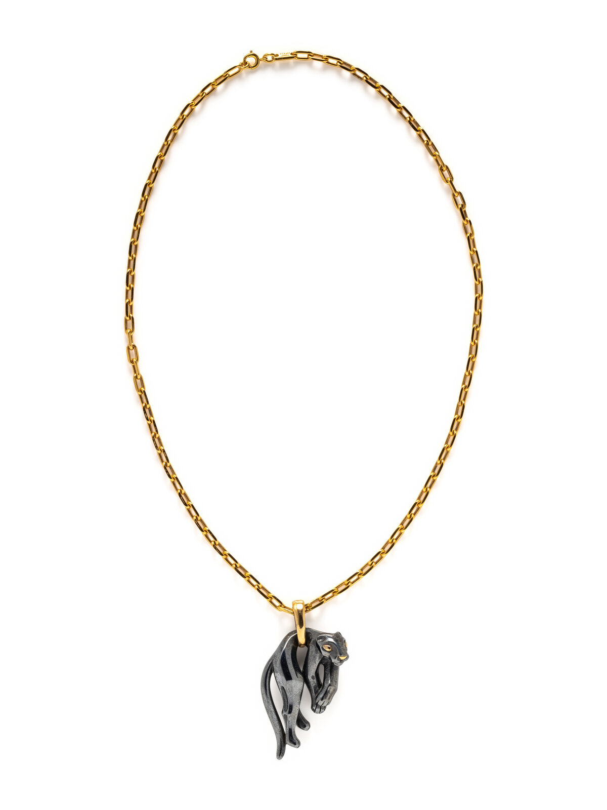 Appraisal: CARTIER YELLOW GOLD AND SILVERIUM 'PANTH RE' NECKLACE Consisting of