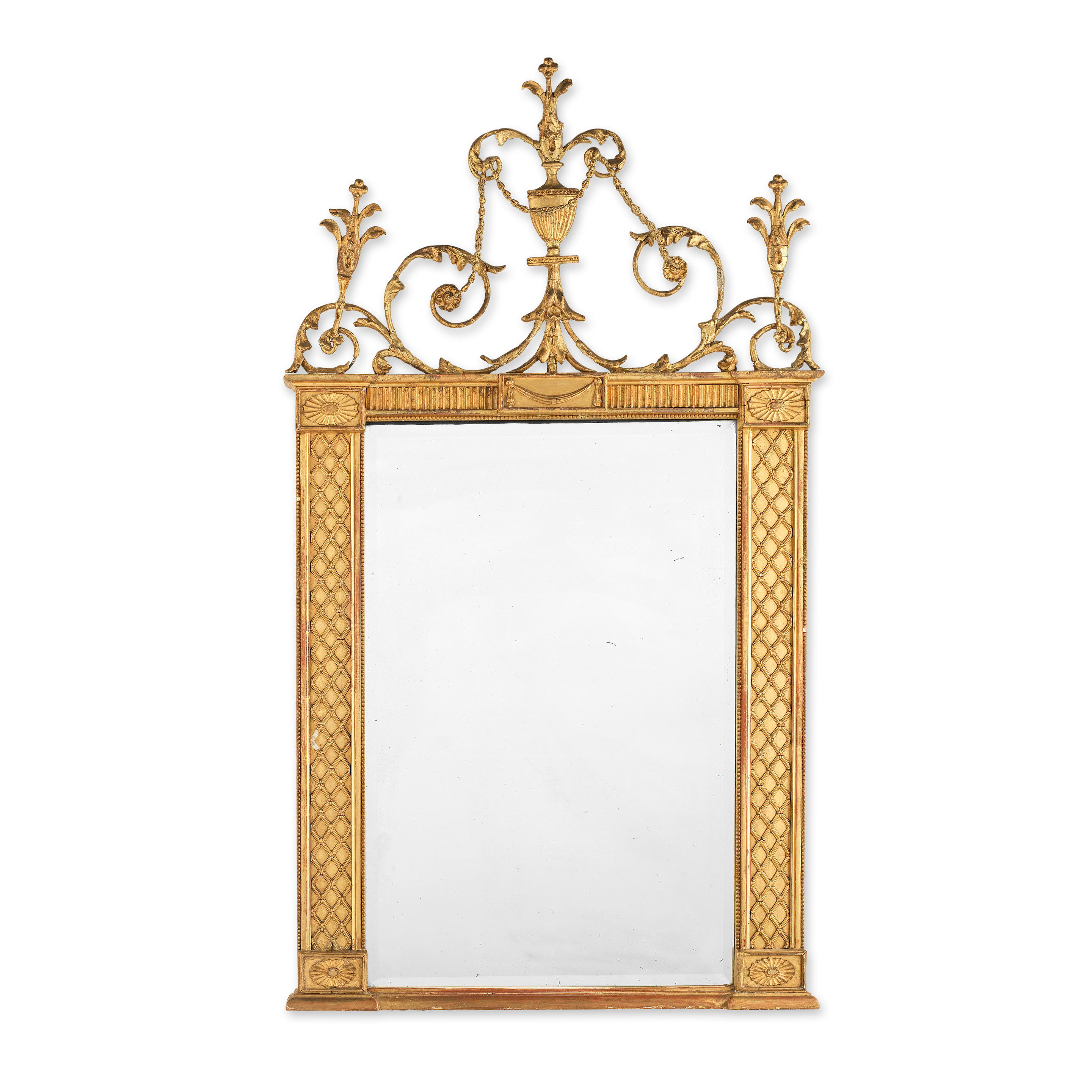 Appraisal: A TH CENTURY GILTWOOD AND GILT COMPOSITION OVERMANTEL MIRROR in