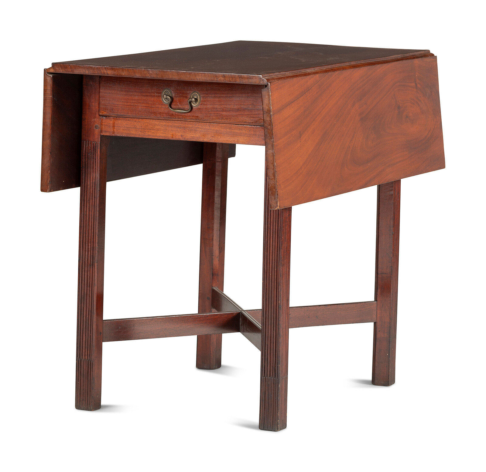 Appraisal: A Chippendale Figured Mahogany X-Form Stretcher Base Pembroke Table Rhode