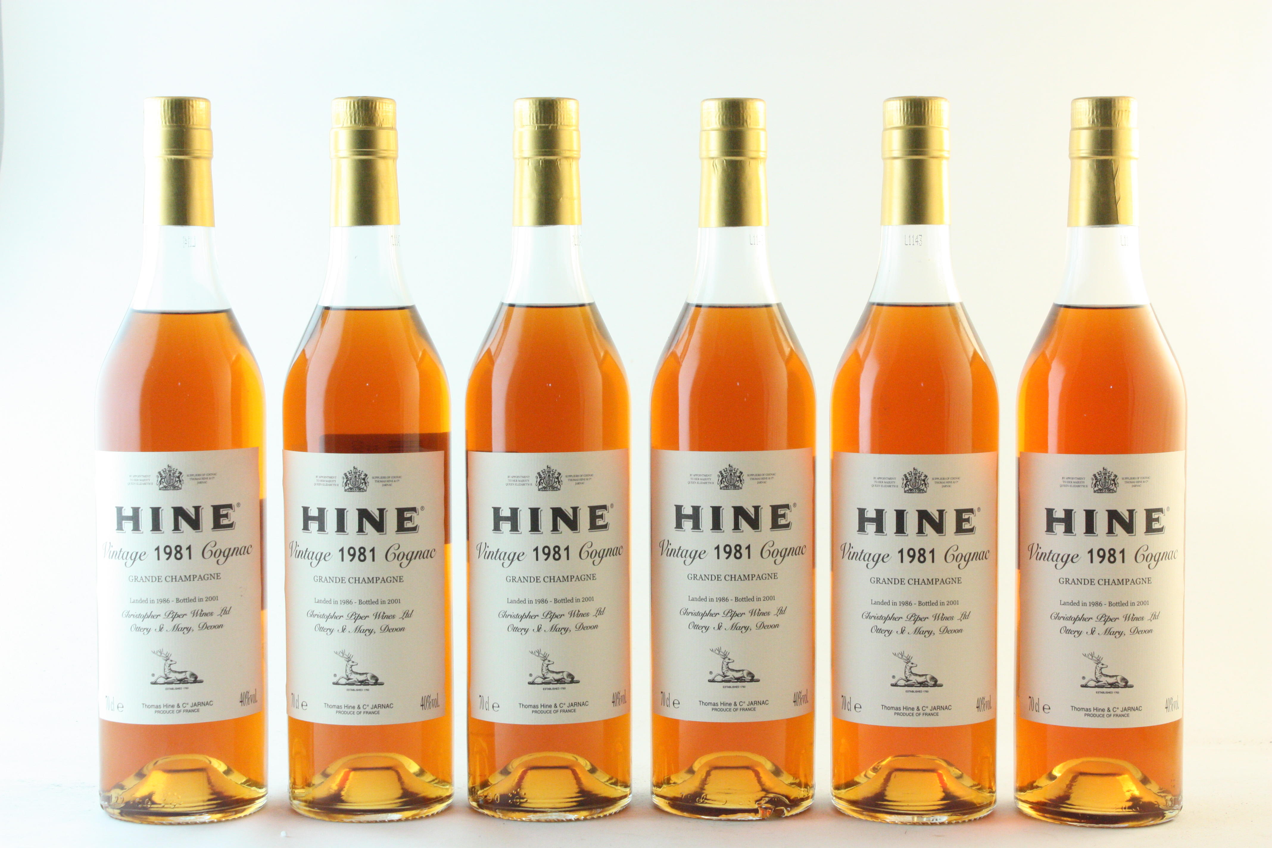 Appraisal: HINE GRANDE CHAMPAGNE COGNAC SHIPPED BY CHRISTOPHER PIPER WINES DEVON