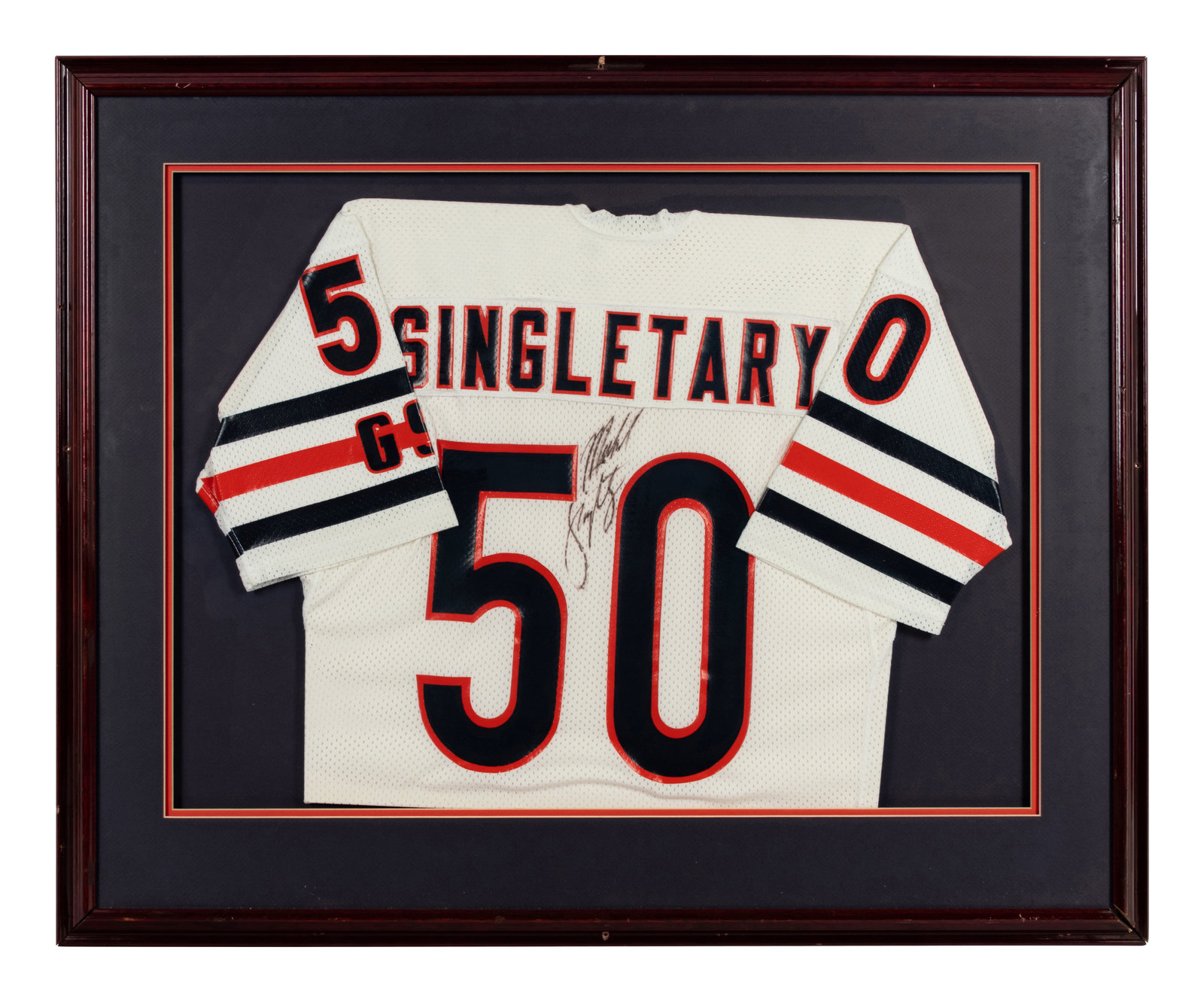 Appraisal: A Mike Singletary Signed Autograph Chicago Bears Jersey Presentation Formerly