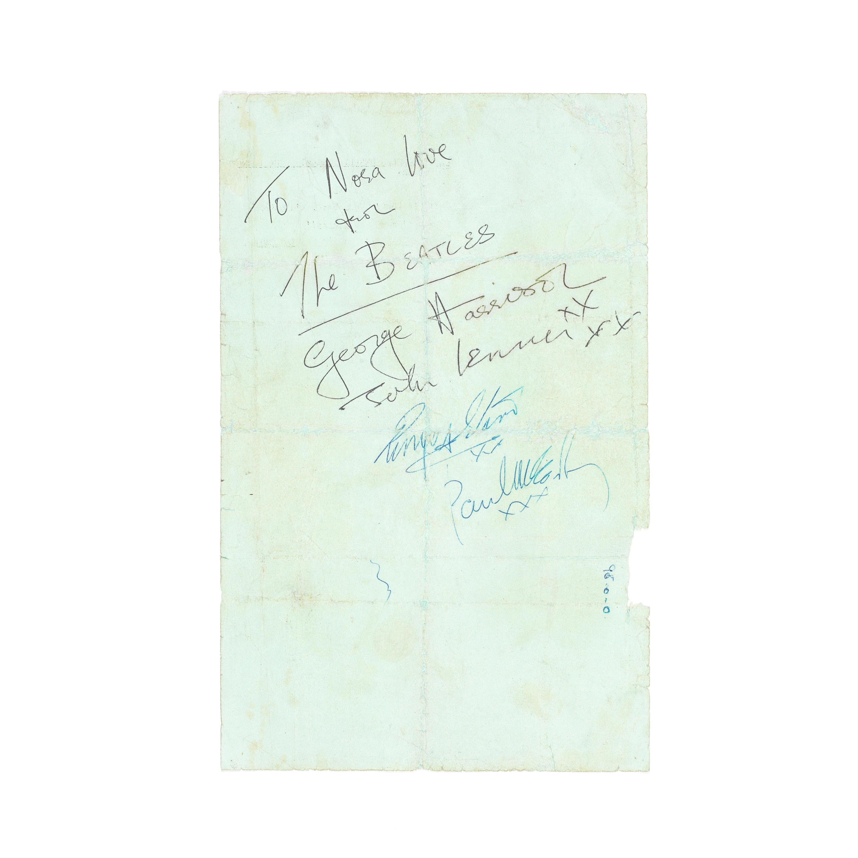 Appraisal: THE BEATLES AN AUTOGRAPHED CORONATION STREET TV SERIES SCRIPT PAGE