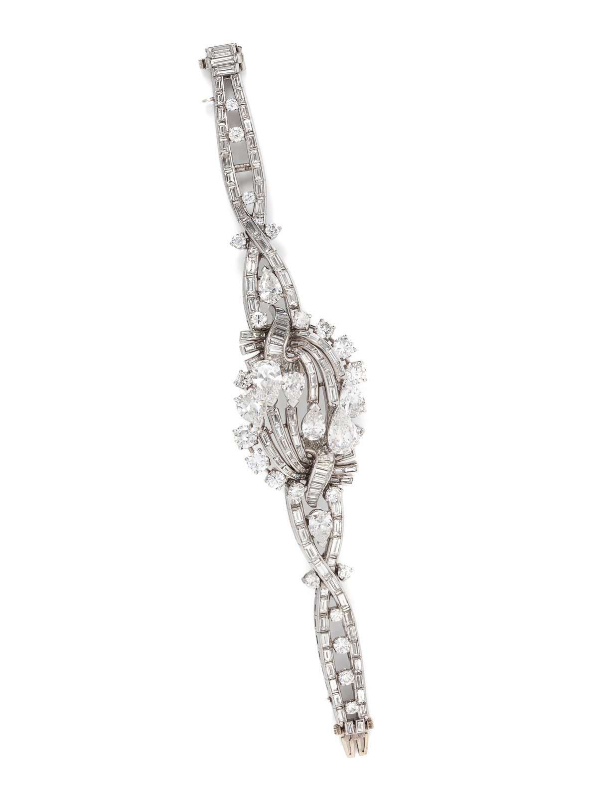 Appraisal: DIAMOND BRACELET Containing eight pear shaped diamonds weighing approximately carats