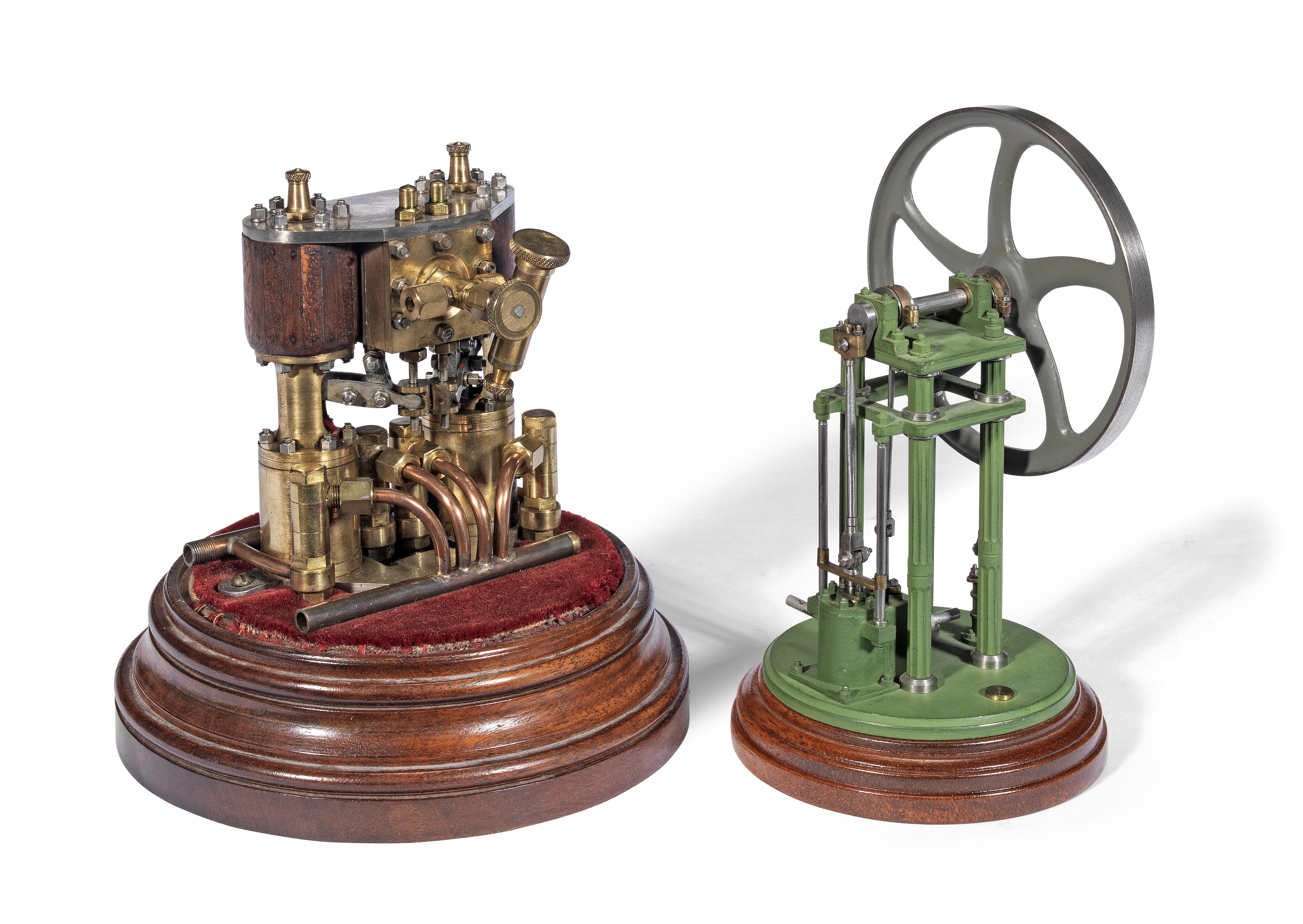 Appraisal: TWO SMALL VERTICAL STEAM ENGINES ENGLISH TH CENTURY comprising a