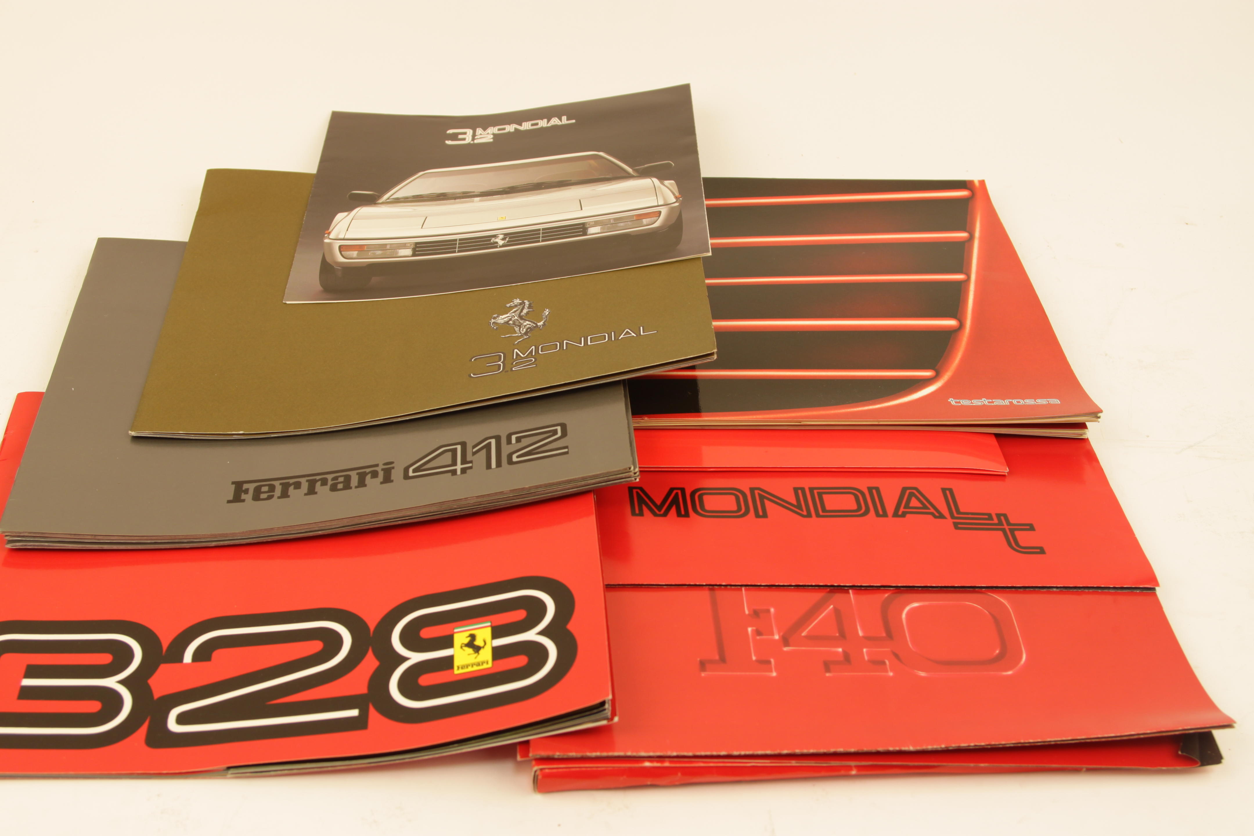 Appraisal: FERRARI SALES BROCHURES AND EPHEMERA including F Mondial and Testarossa