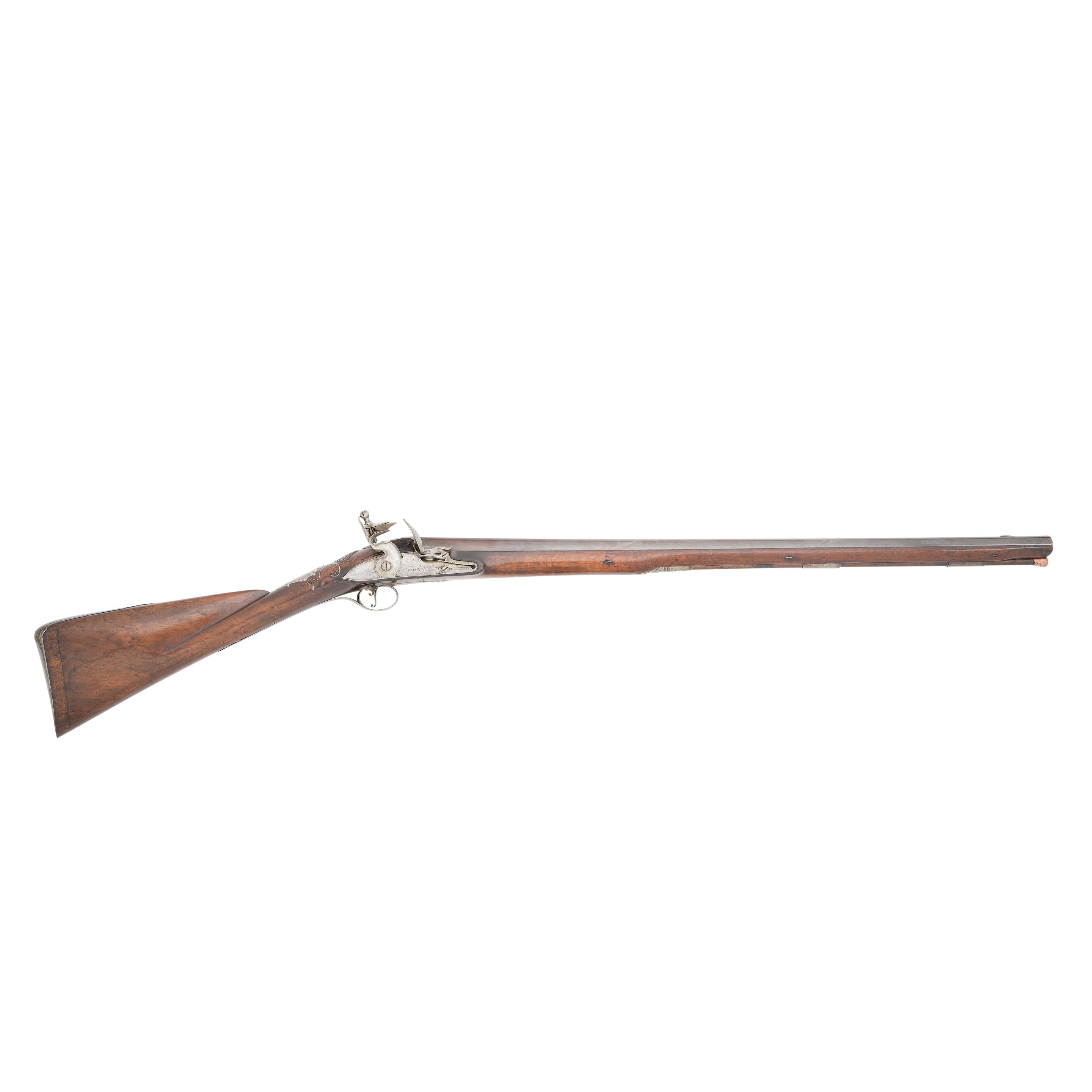 Appraisal: A -BORE FLINTLOCK SPORTING GUN BY S BOWDLER CIRCA With