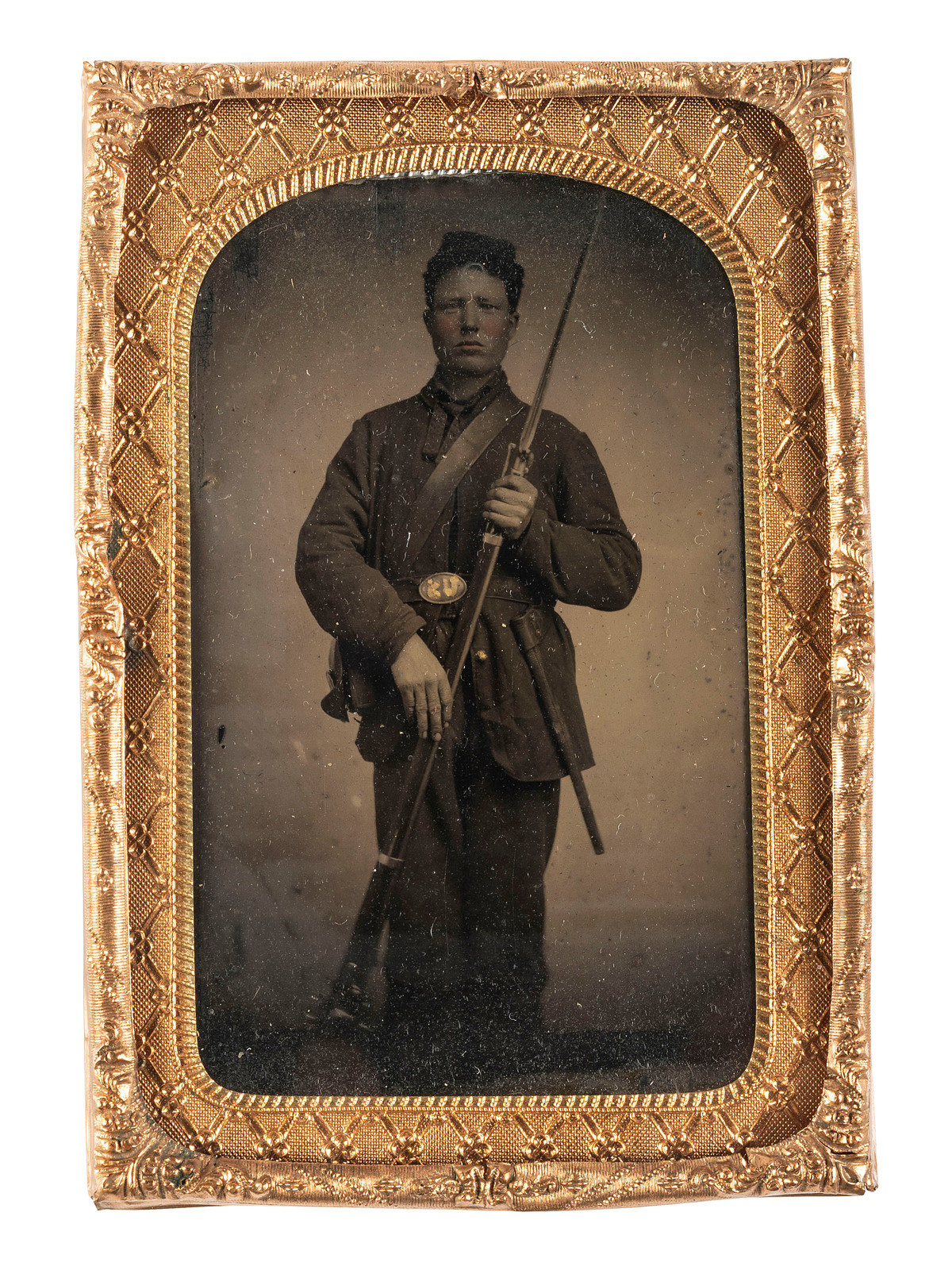 Appraisal: CIVIL WAR Tintype of Private Oliver W Inskeep Company F