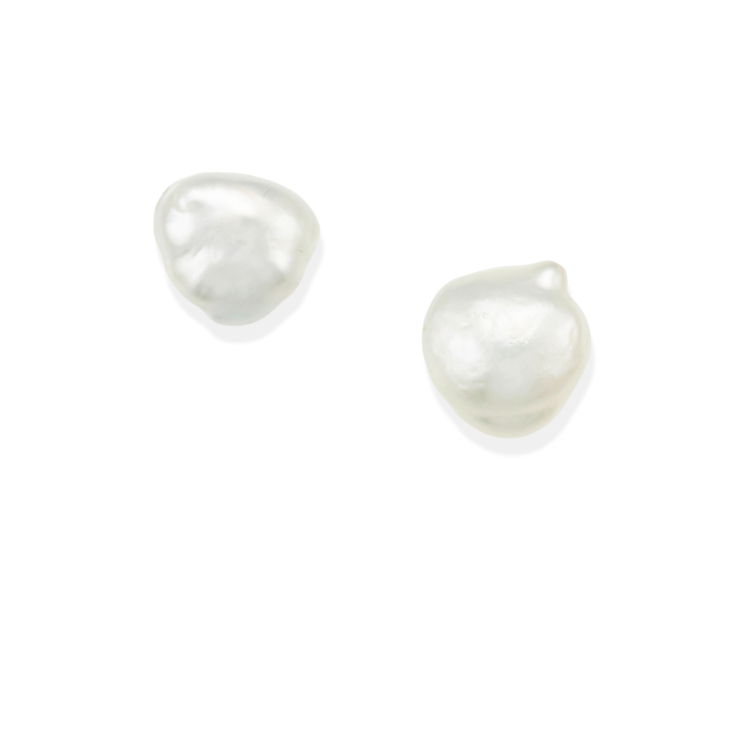 Appraisal: A PAIR OF WHITE GOLD AND CULTURED PEARL EARRINGS Cultured