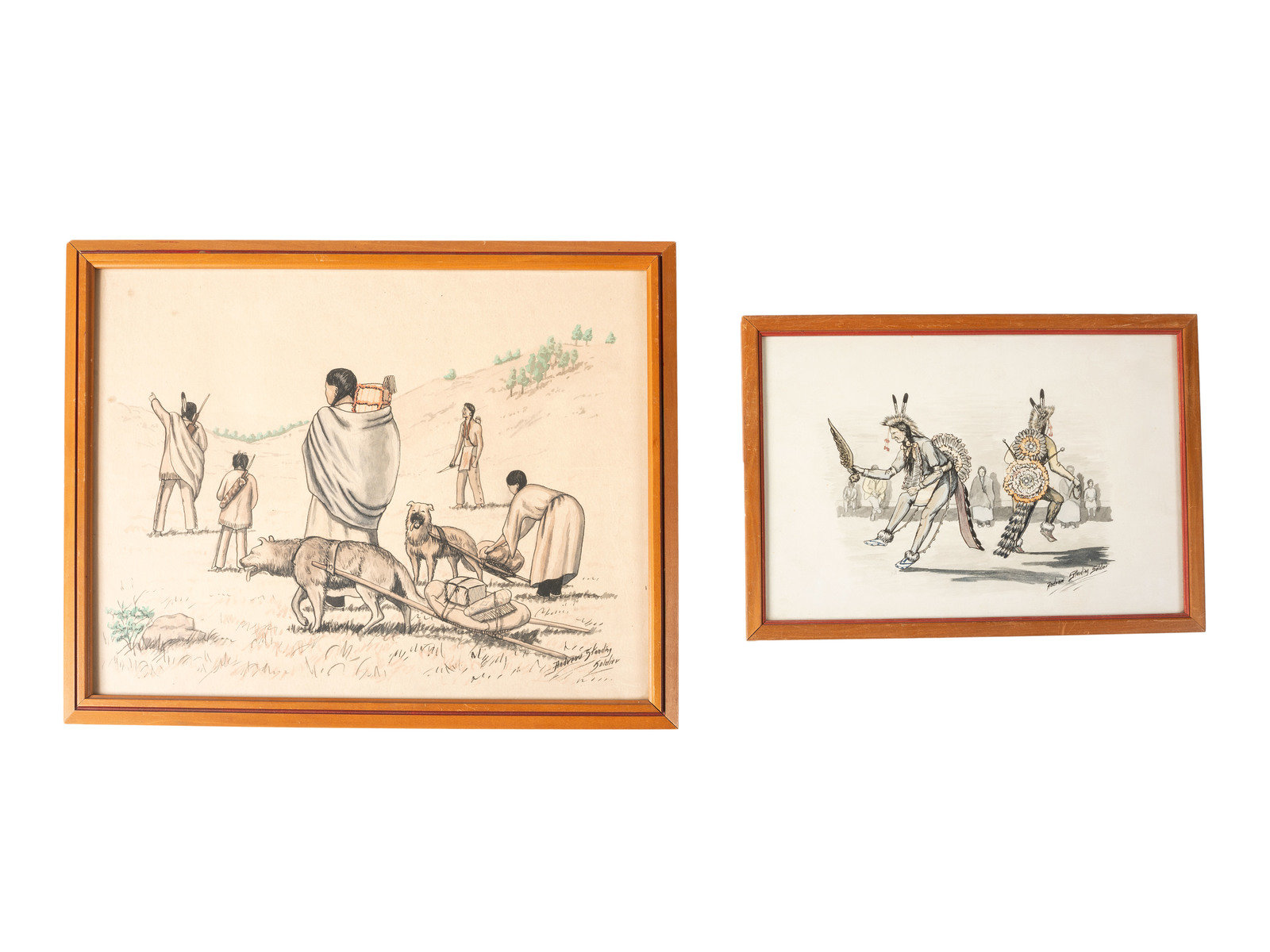 Appraisal: Andrew Standing Soldier Pine Ridge Sioux - untitled family with