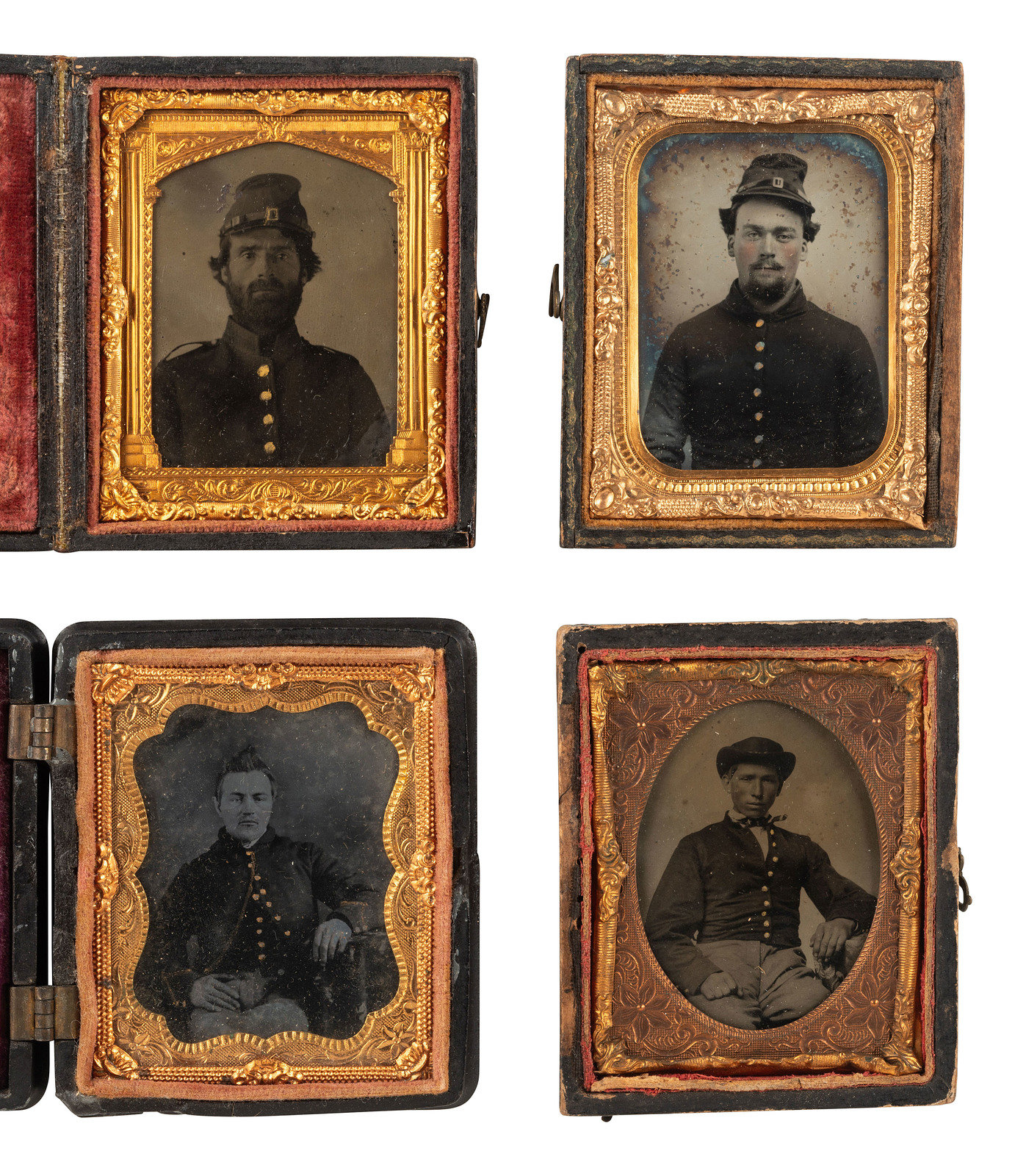 Appraisal: CIVIL WAR ninth plate portraits of soldiers incl portraits of