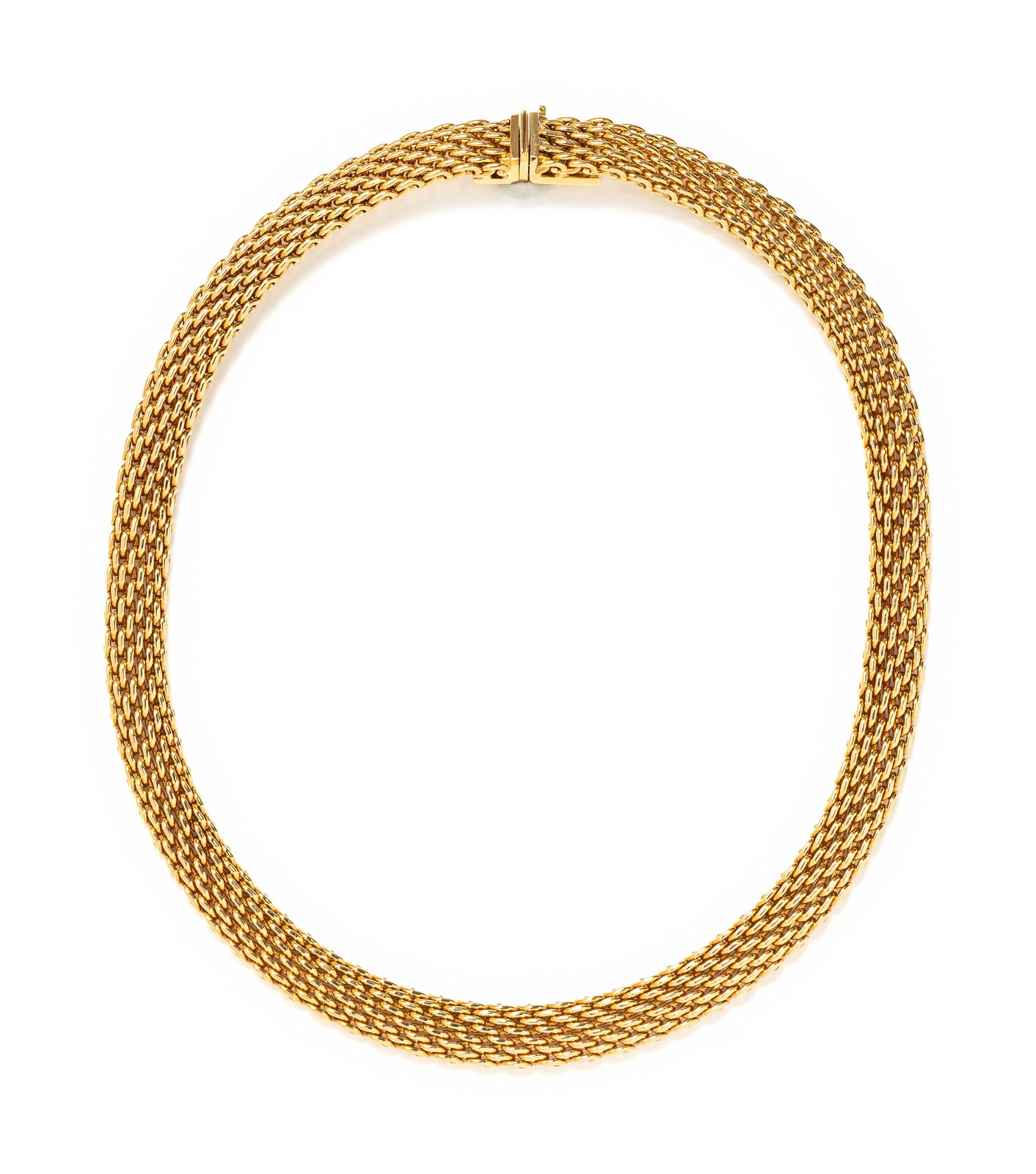 Appraisal: TIFFANY amp CO YELLOW GOLD NECKLACE Fancy link measuring approximately