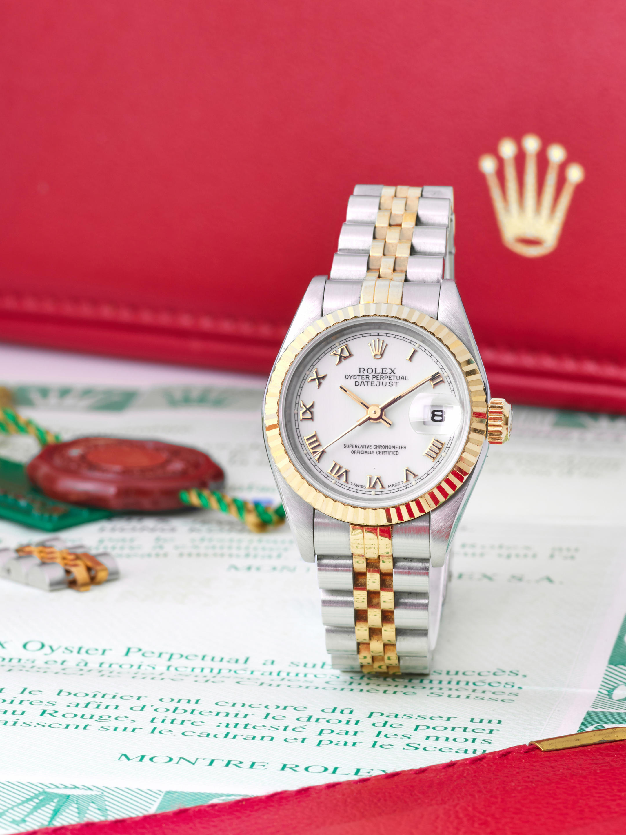 Appraisal: ROLEX DATEJUST REF A STAINLESS STEEL AND YELLOW GOLD BRACELET