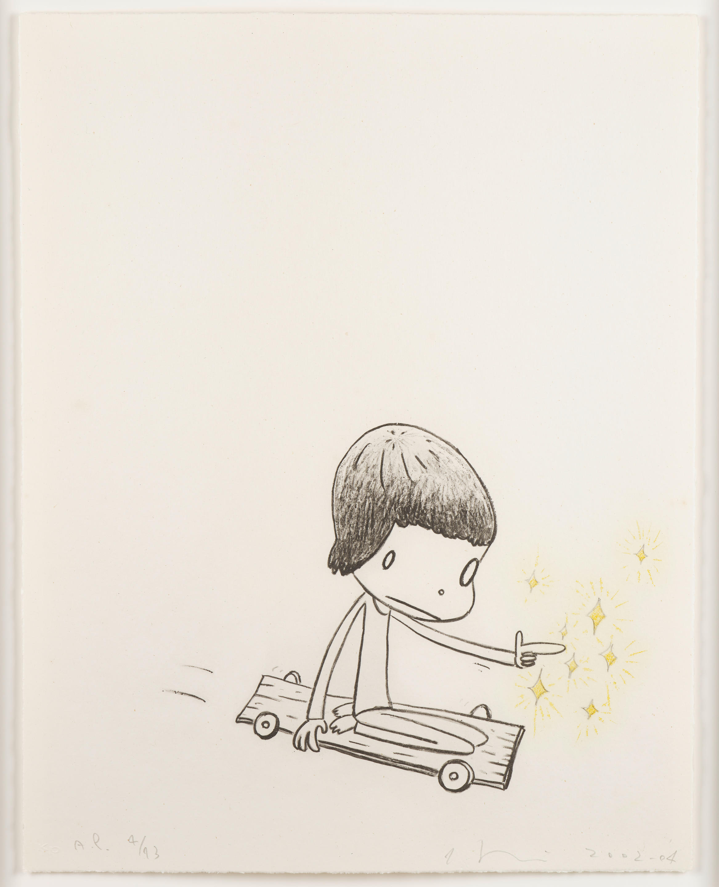 Appraisal: YOSHITOMO NARA B Dizzy on Wheels - signed and dated