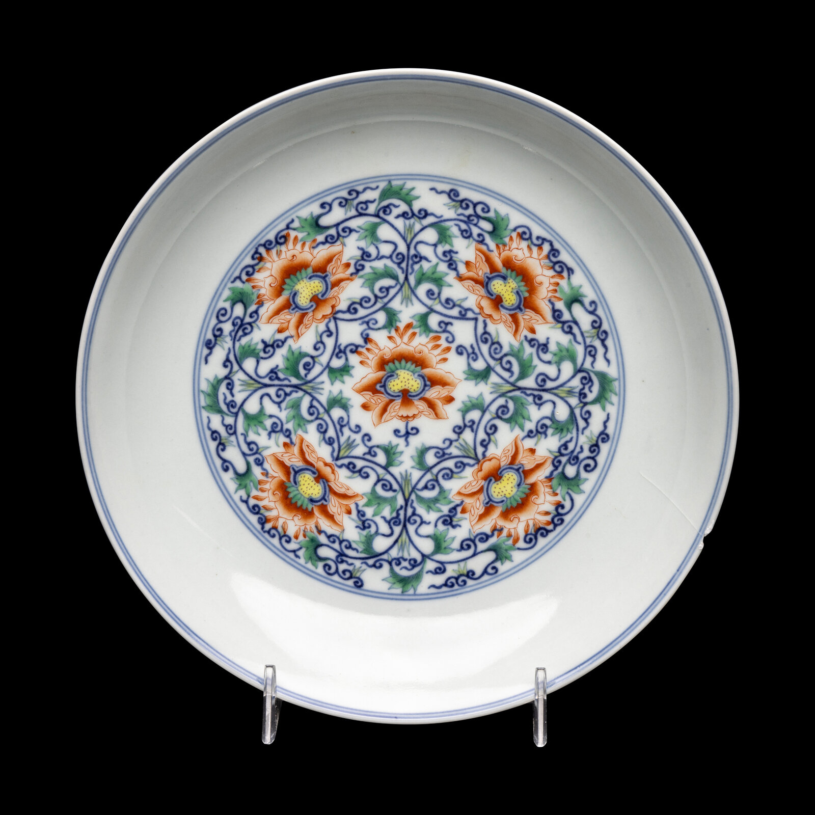 Appraisal: A Chinese Doucai 'Lotus' Porcelain Dish decorated to the exterior