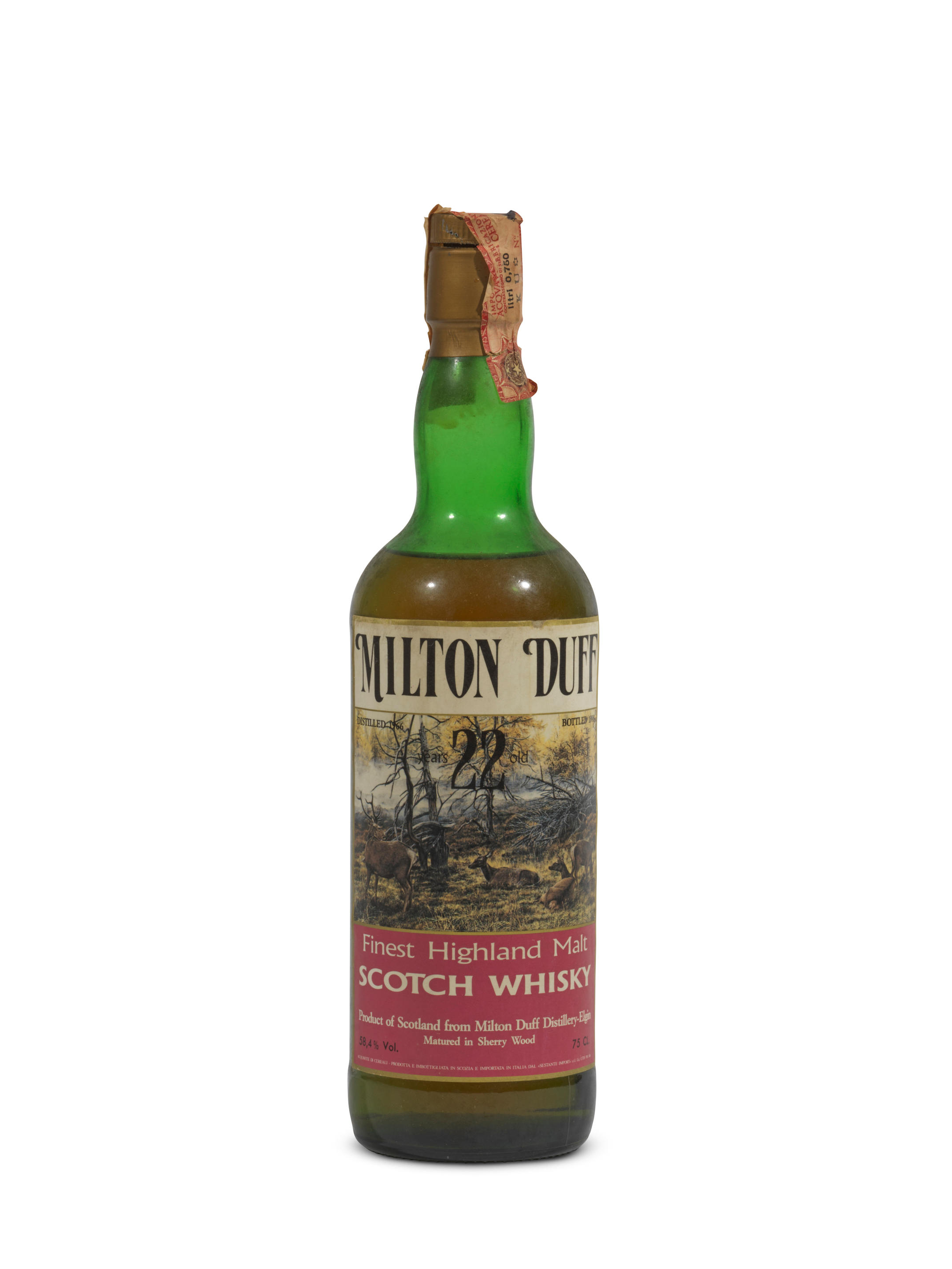 Appraisal: MILTONDUFF- YEAR OLD- Miltonduff- year old- Distilled by Milton Duff