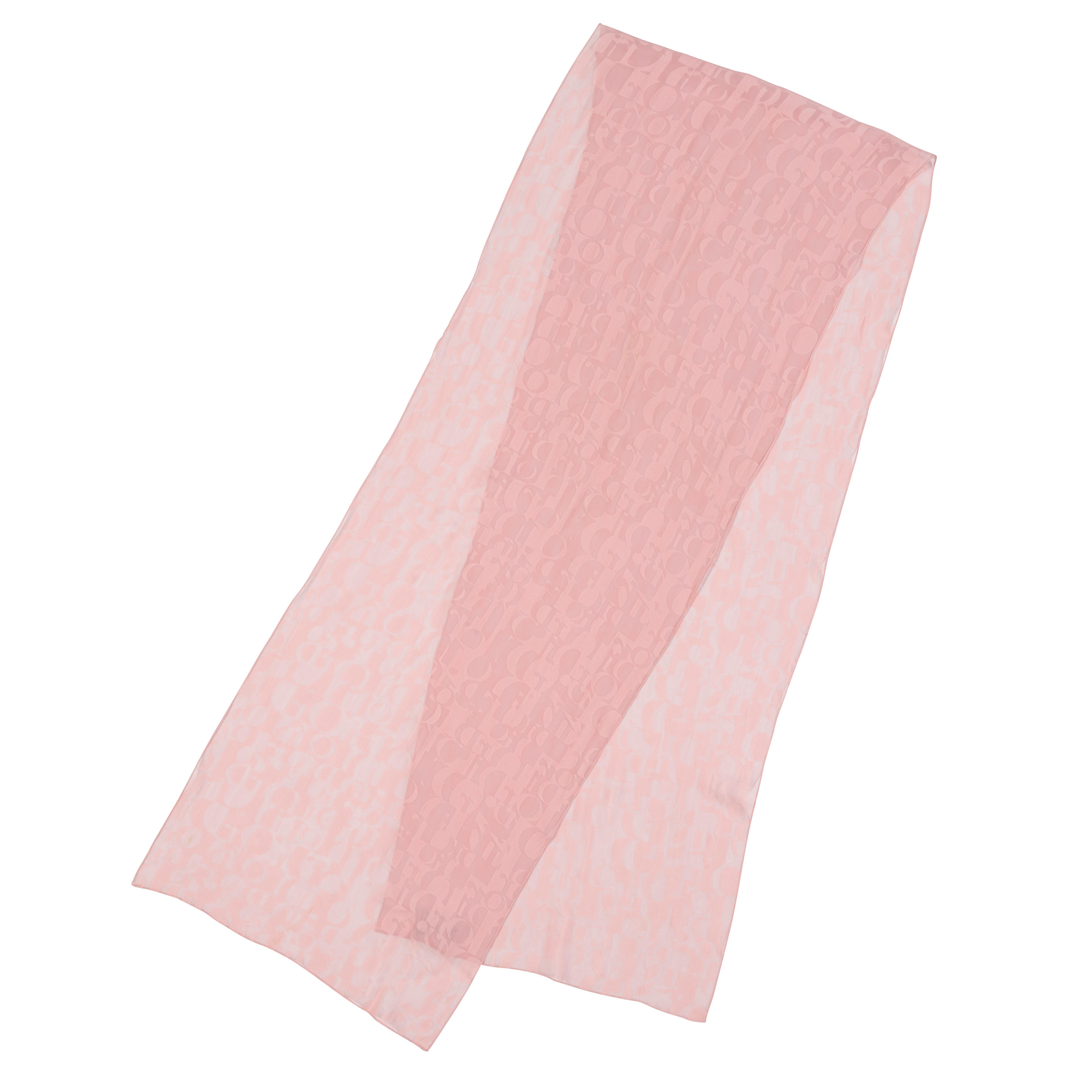 Appraisal: CHRISTIAN DIOR DIORISSIMO SCARF Creative Director John Galliano Pink Chiffon