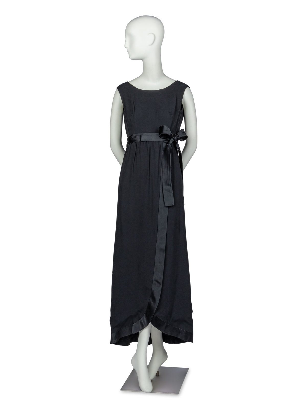 Appraisal: Jean Patou Gown s Sleeveless gown in black wool-blend crepe