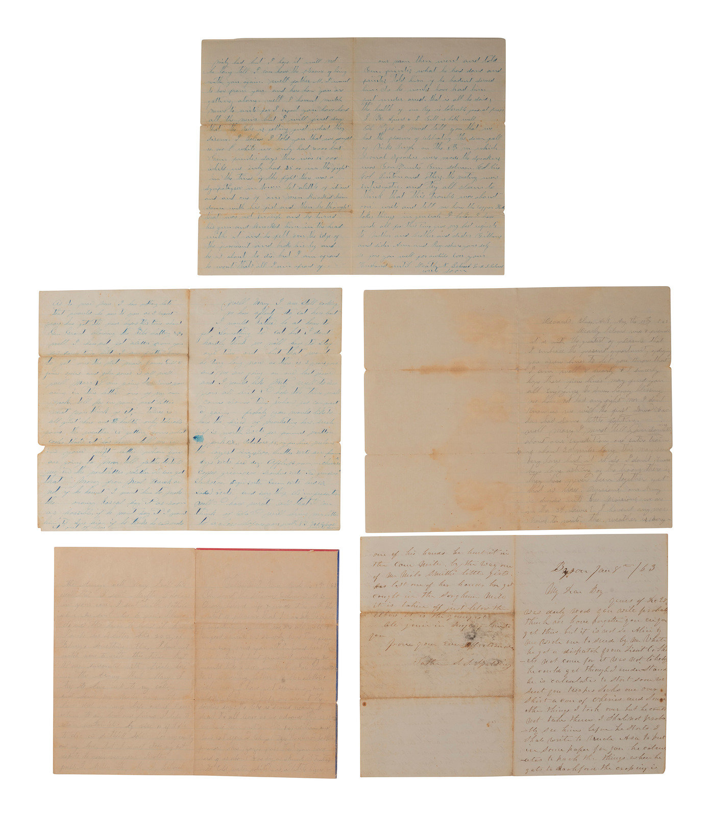 Appraisal: CIVIL WAR Archive of letters associated with Private Nicholas Belveal