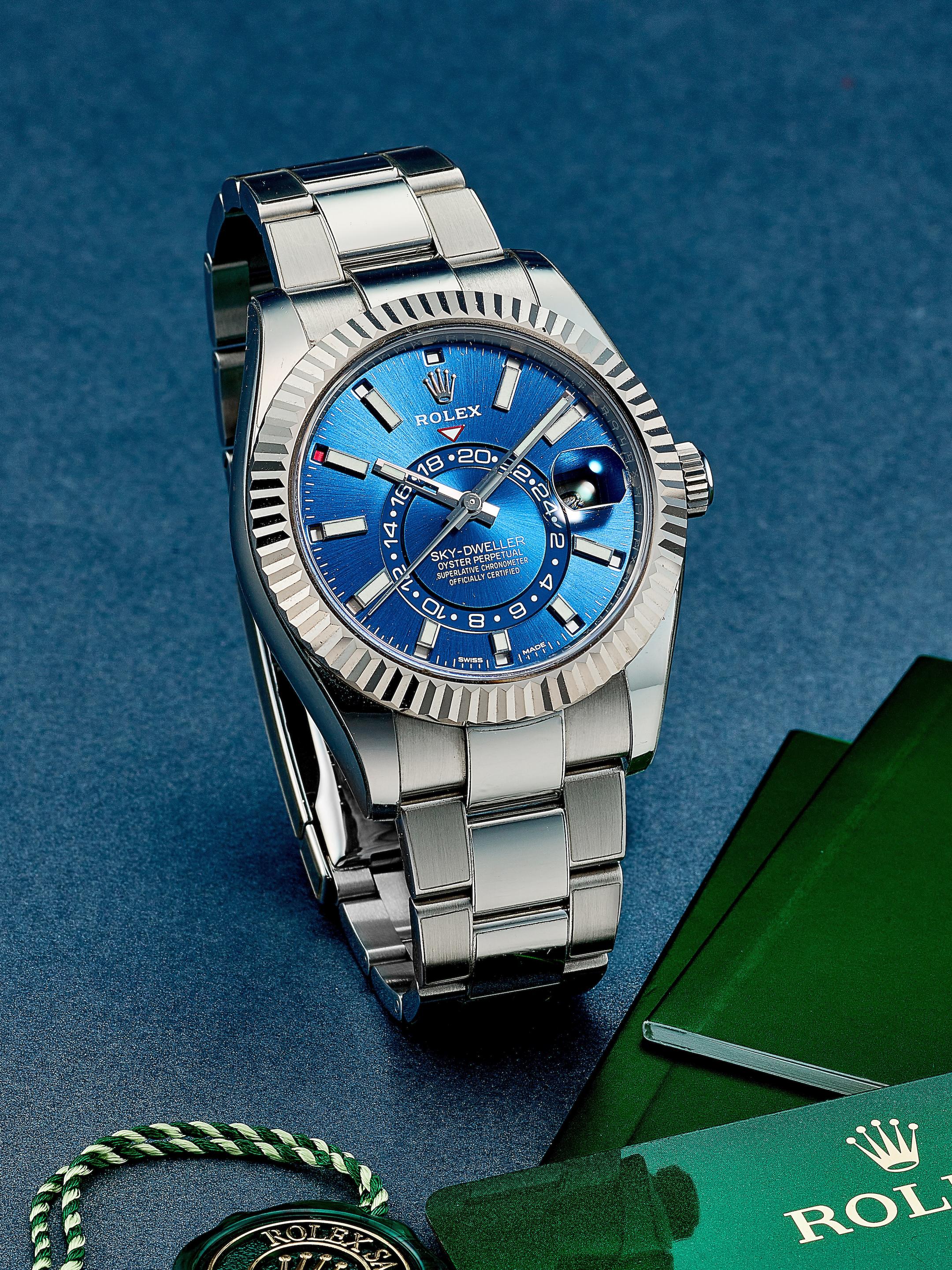 Appraisal: ROLEX SKY-DWELLER REF A STAINLESS STEEL AND WHITE GOLD ANNUAL