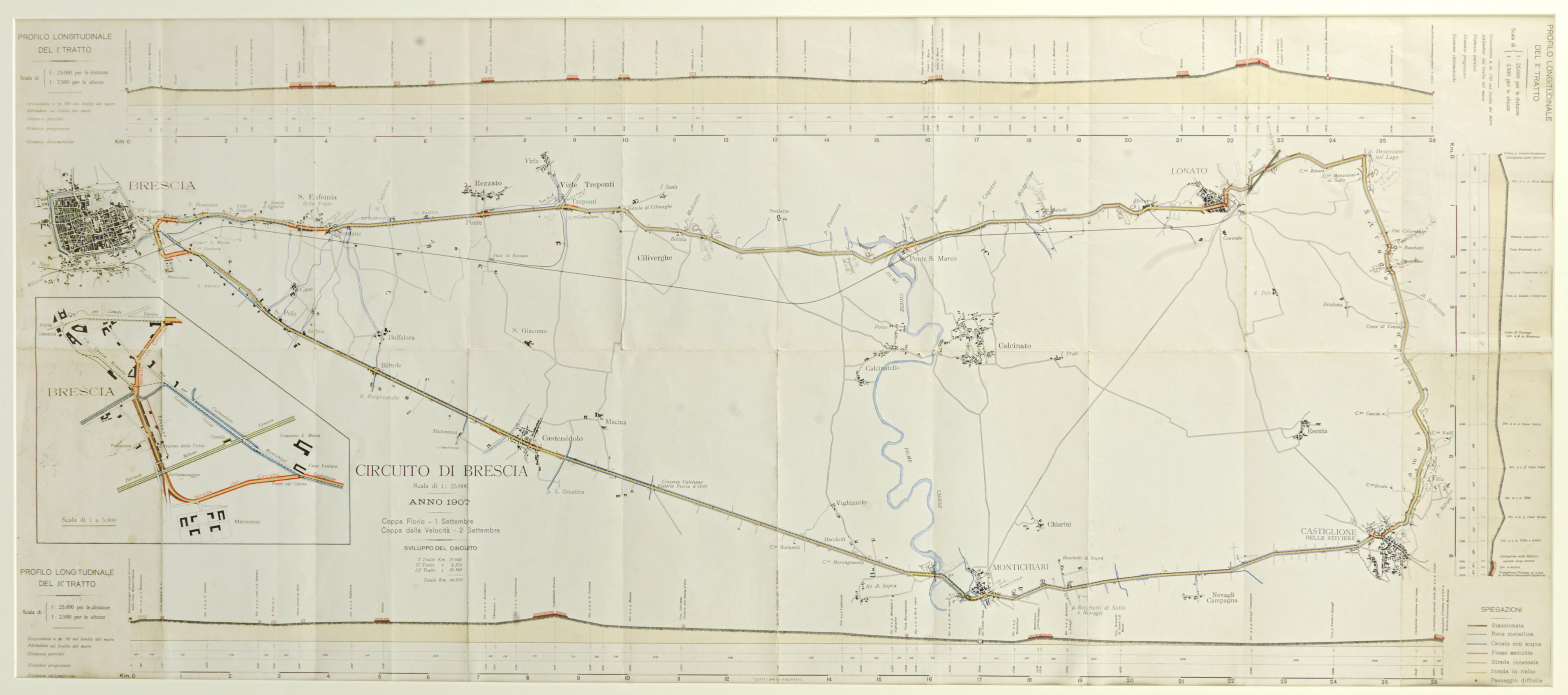 Appraisal: A RARE FLORIO CUP MAP OF THE BRESCIA CIRCUIT USED