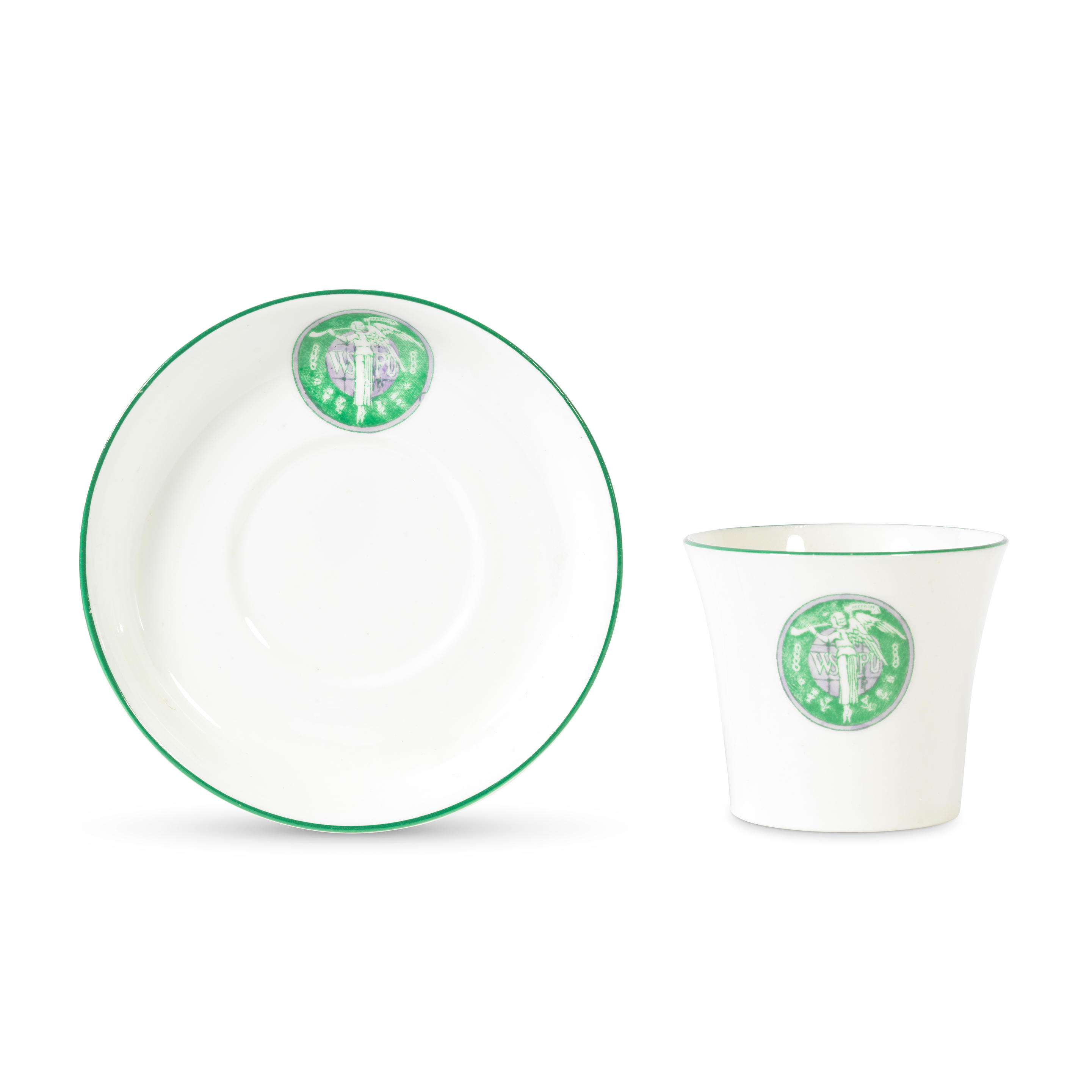 Appraisal: SUFFRAGETTE TEA CUP AND SAUCER A tea cup and saucer