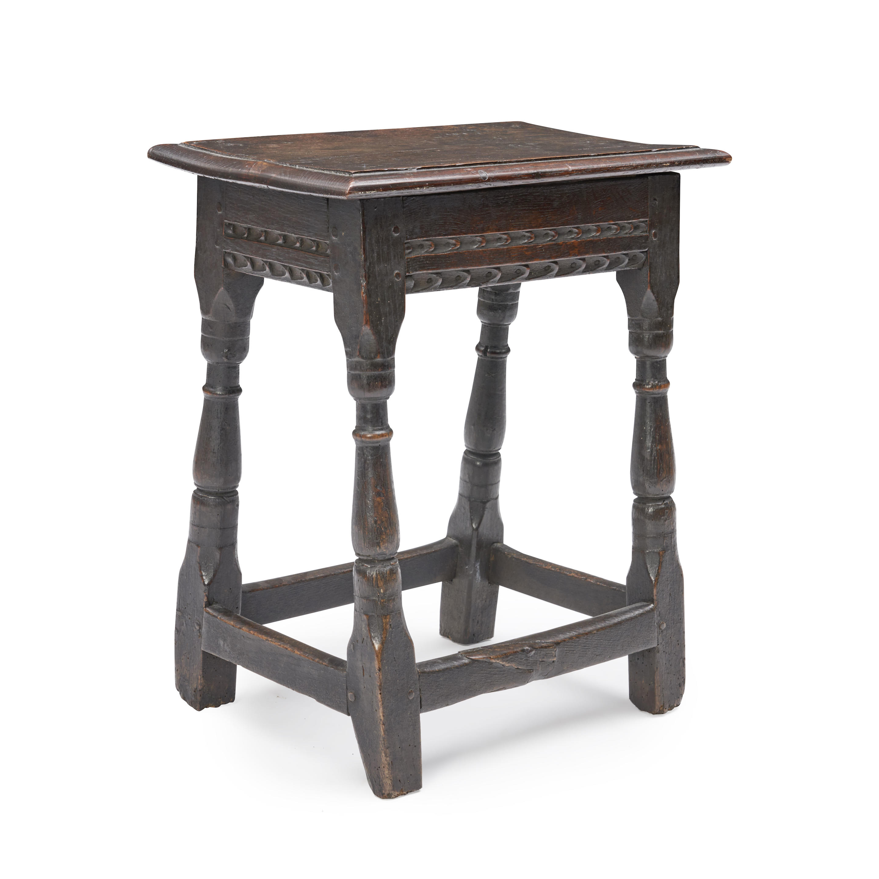 Appraisal: OAK JOINT STOOL England th th centry molded seat with