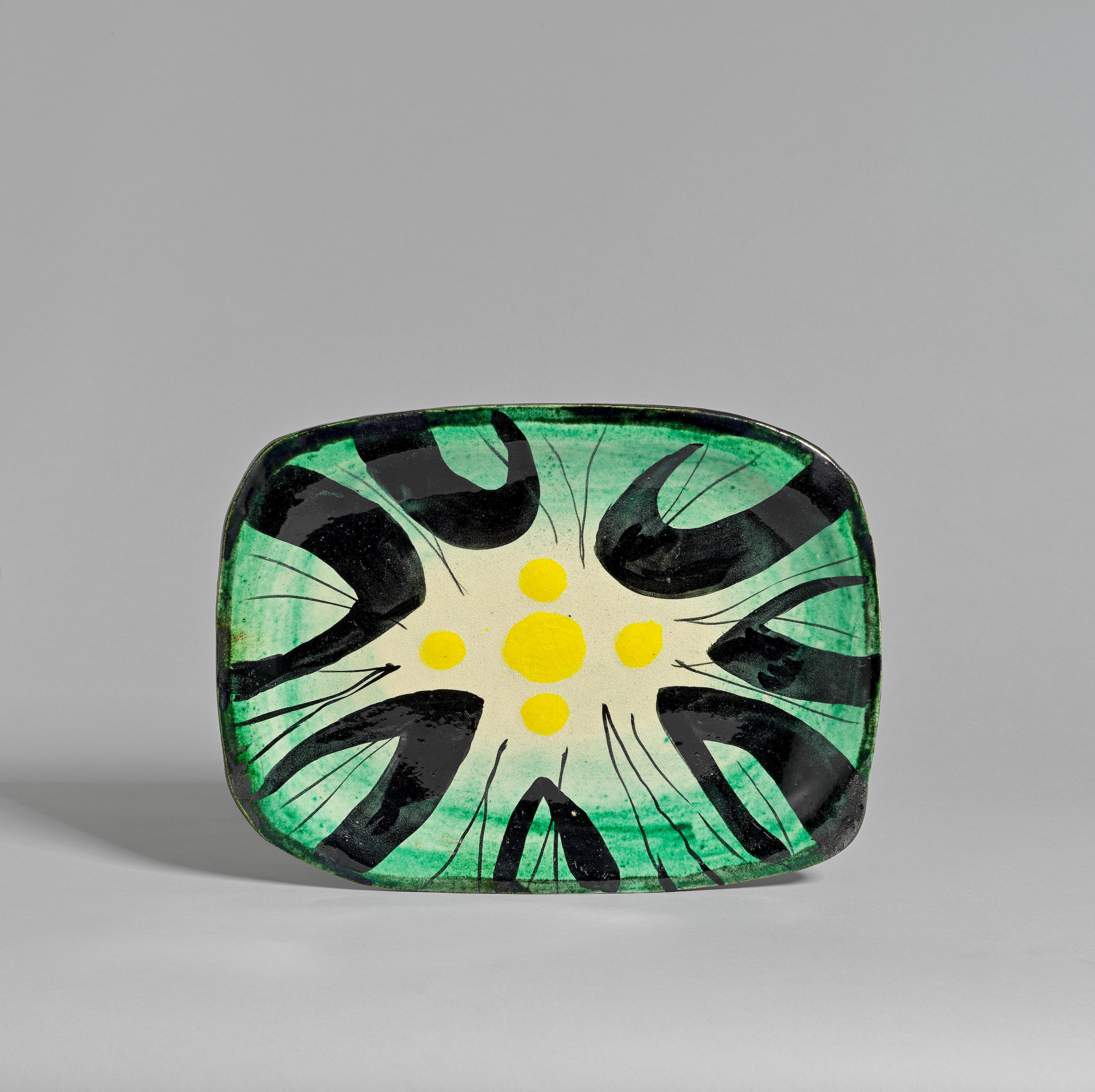 Appraisal: JOHN PIPER Dish Glazed polychrome earthenware x x cm Painted