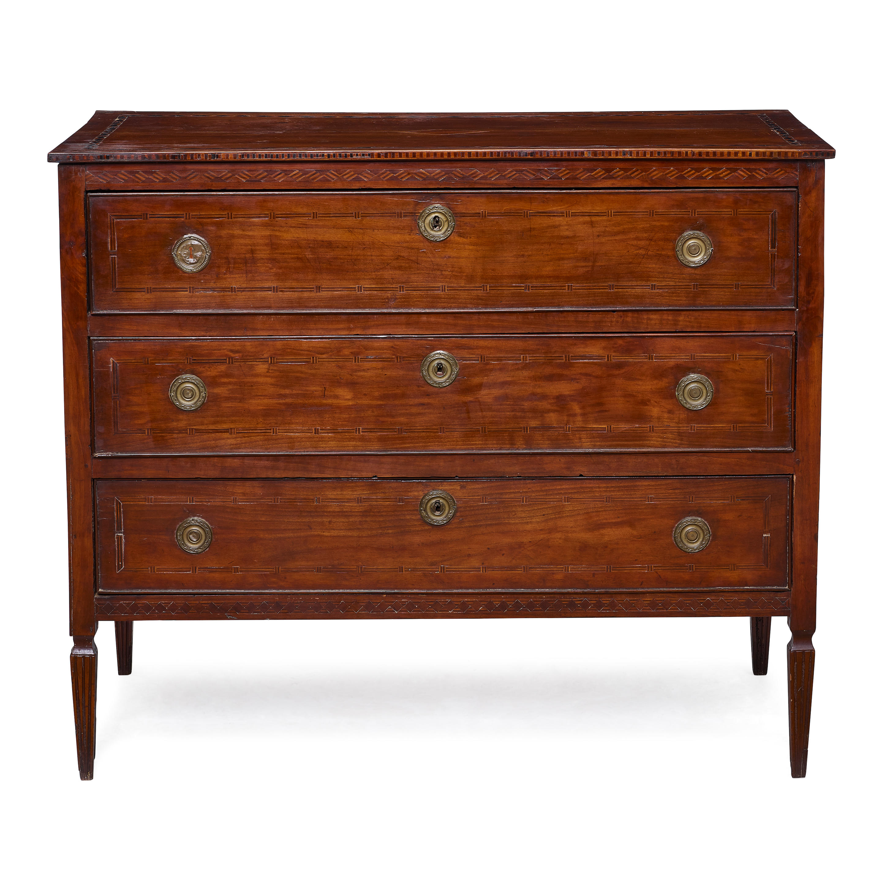 Appraisal: AN ITALIAN NEOCLASSICAL INLAID WALNUT COMMODE Late th early th