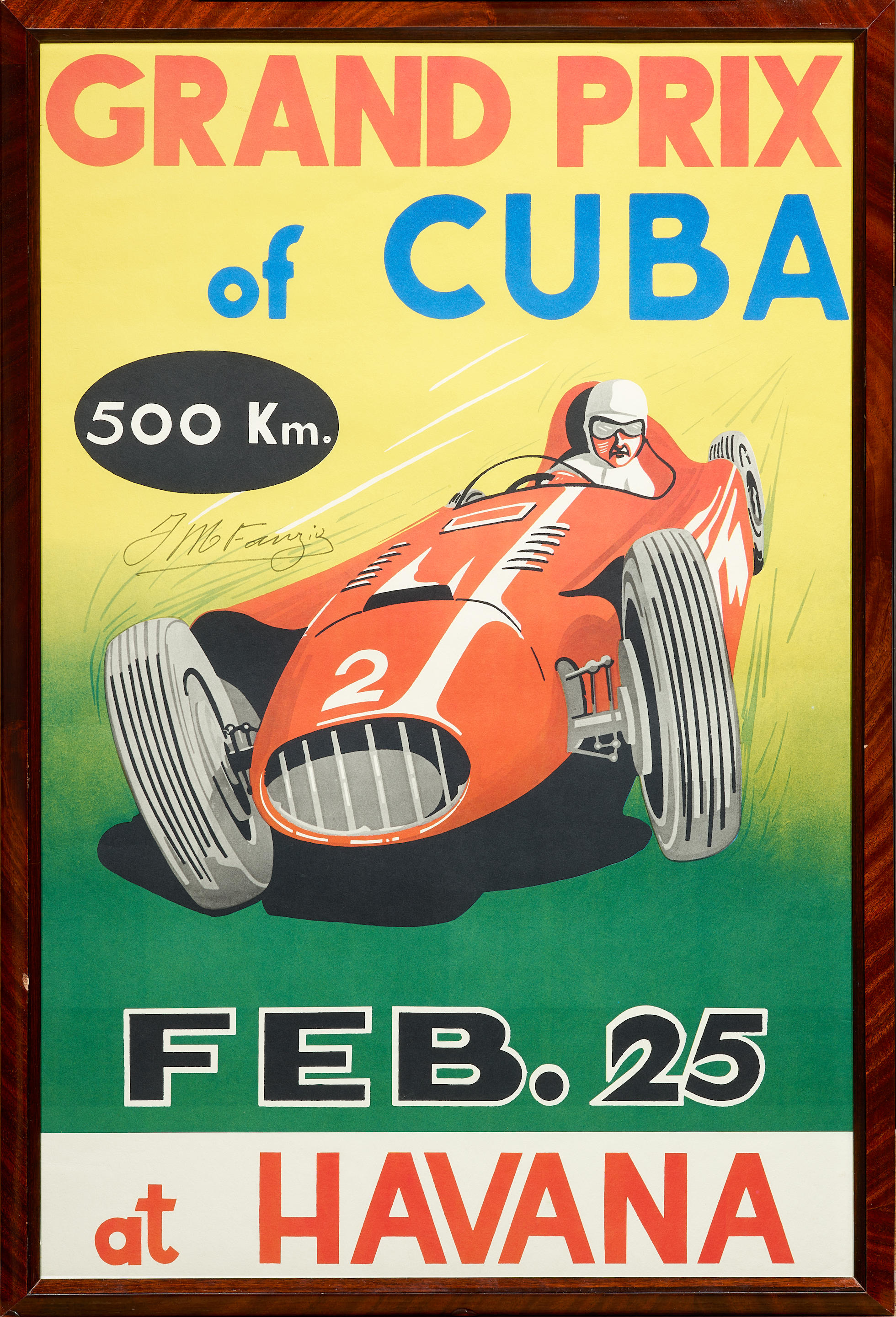 Appraisal: CUBAN GRAND PRIX - J M FANGIO Poster of the