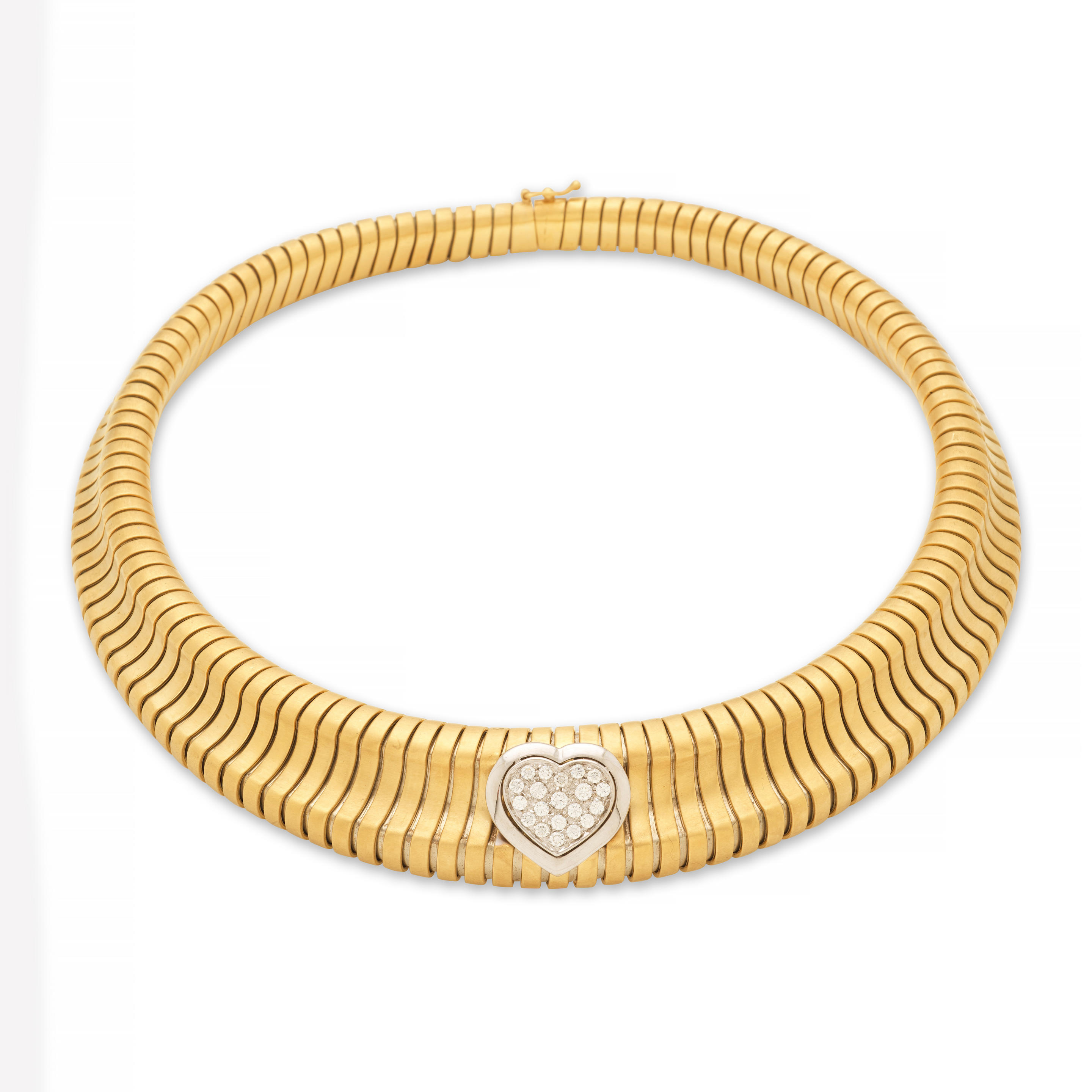 Appraisal: GOLD AND DIAMOND NECKLACE COLLIER OR ET DIAMANTS French mark