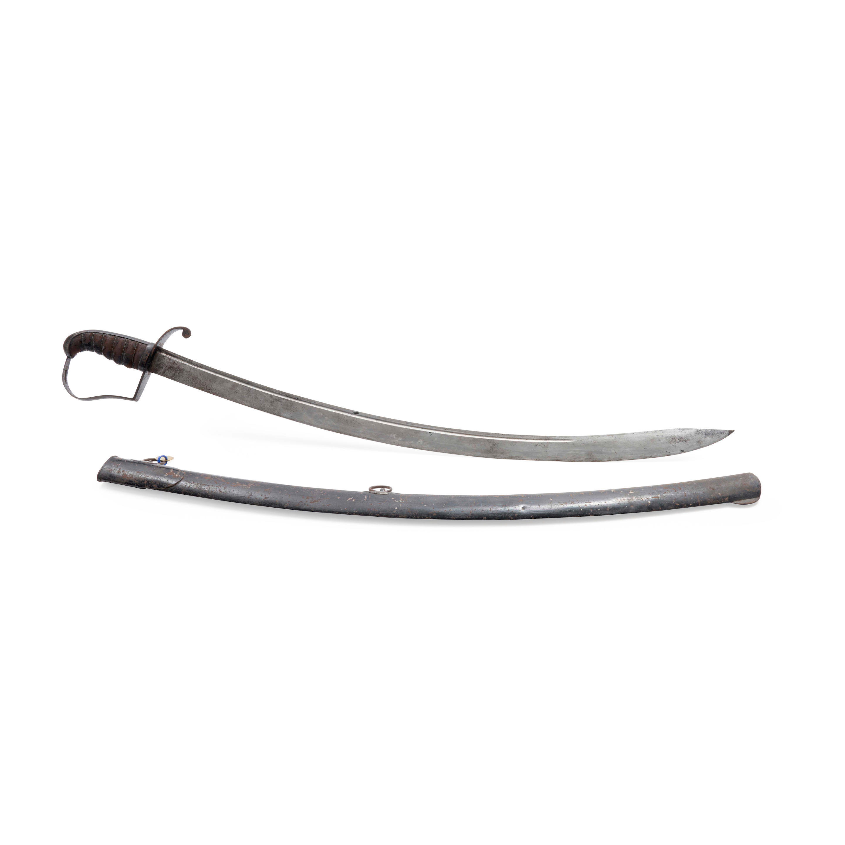 Appraisal: AMERICAN NON-REGULATION CAVALRY OFFICERS SWORD AND SCABBARD C - Black-painted