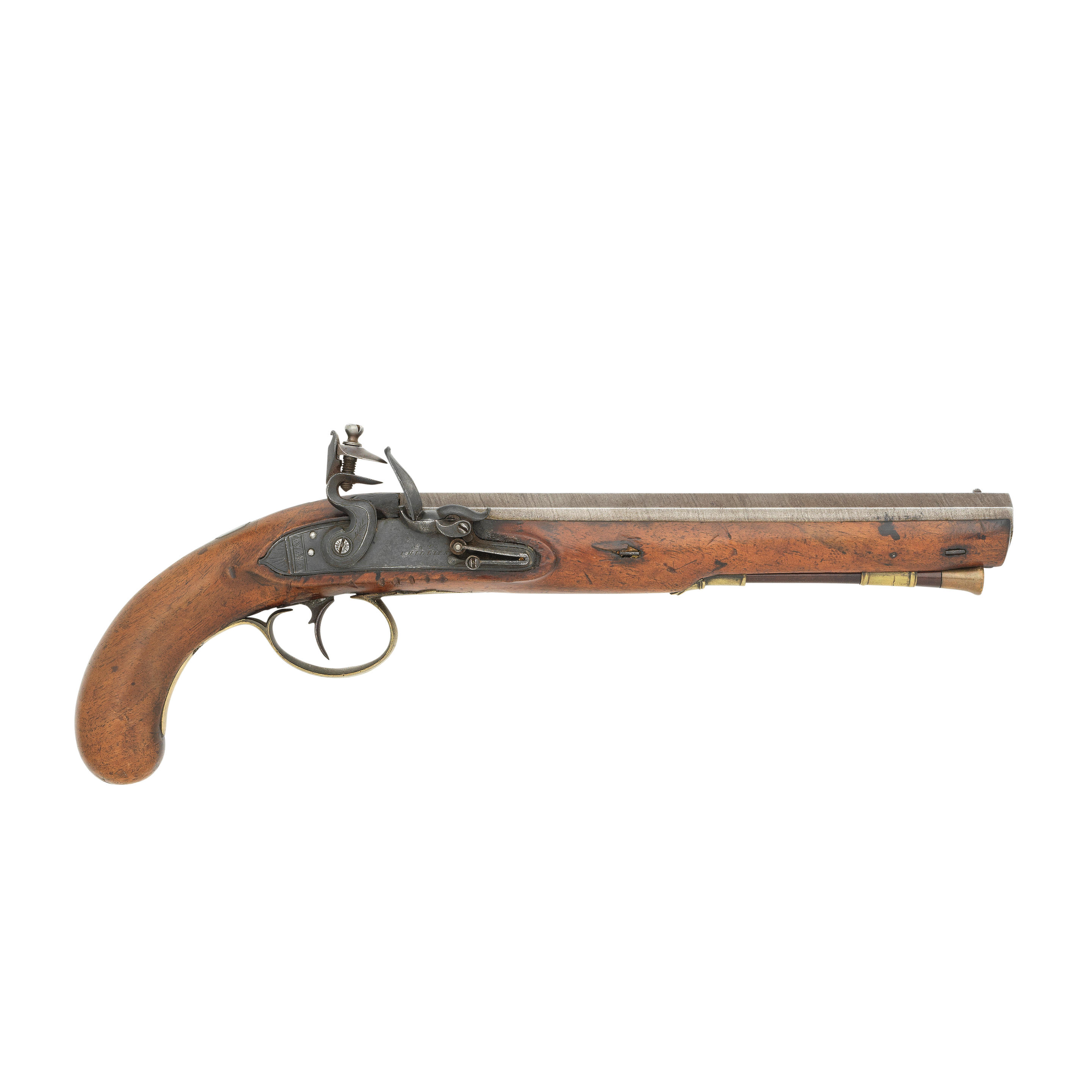 Appraisal: A -BORE FLINTLOCK PISTOL SIGNED S T PHILLIPS LONDON CIRCA