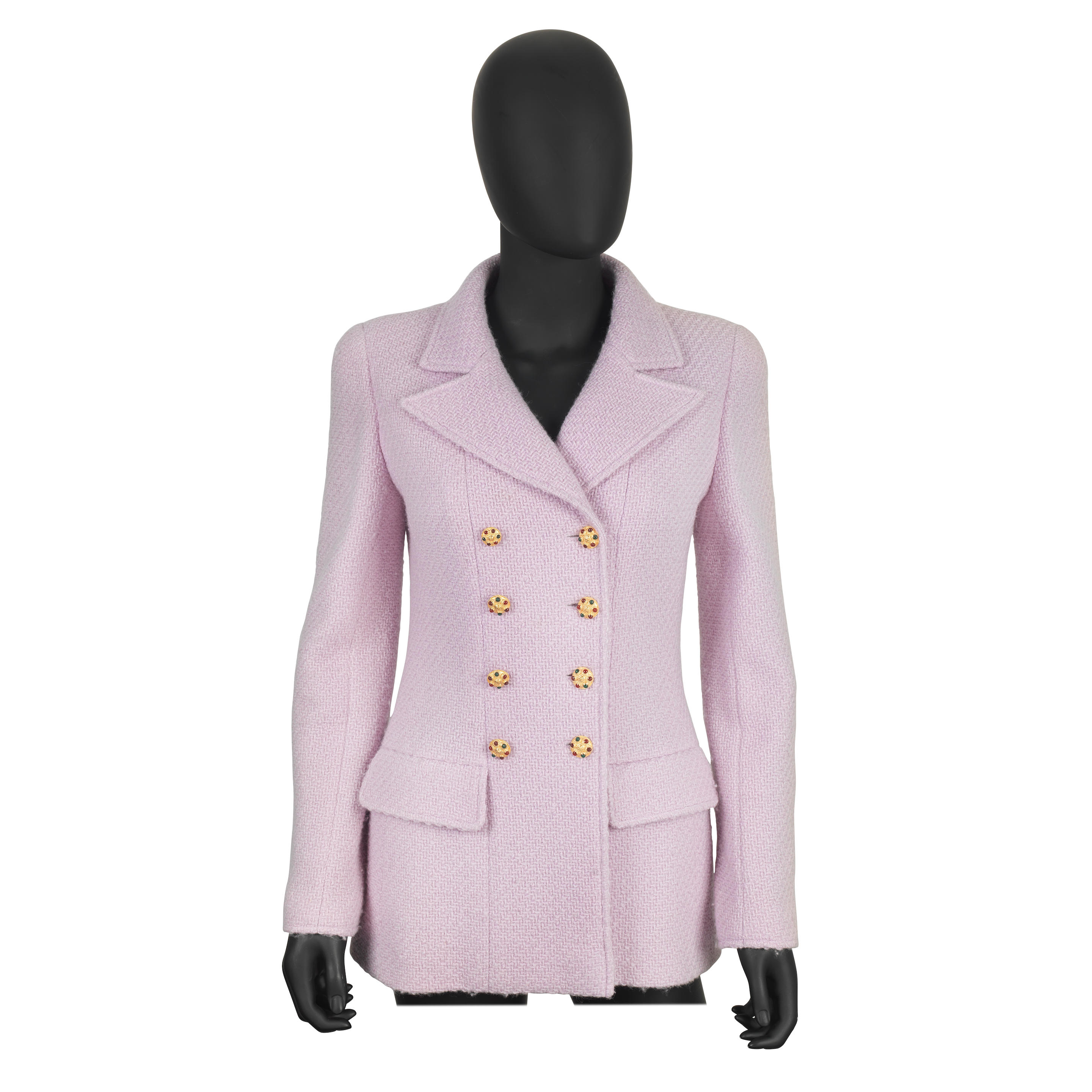 Appraisal: KARL LAGERFELD FOR CHANEL A LILAC TWEED JACKET WITH GRIPOIX